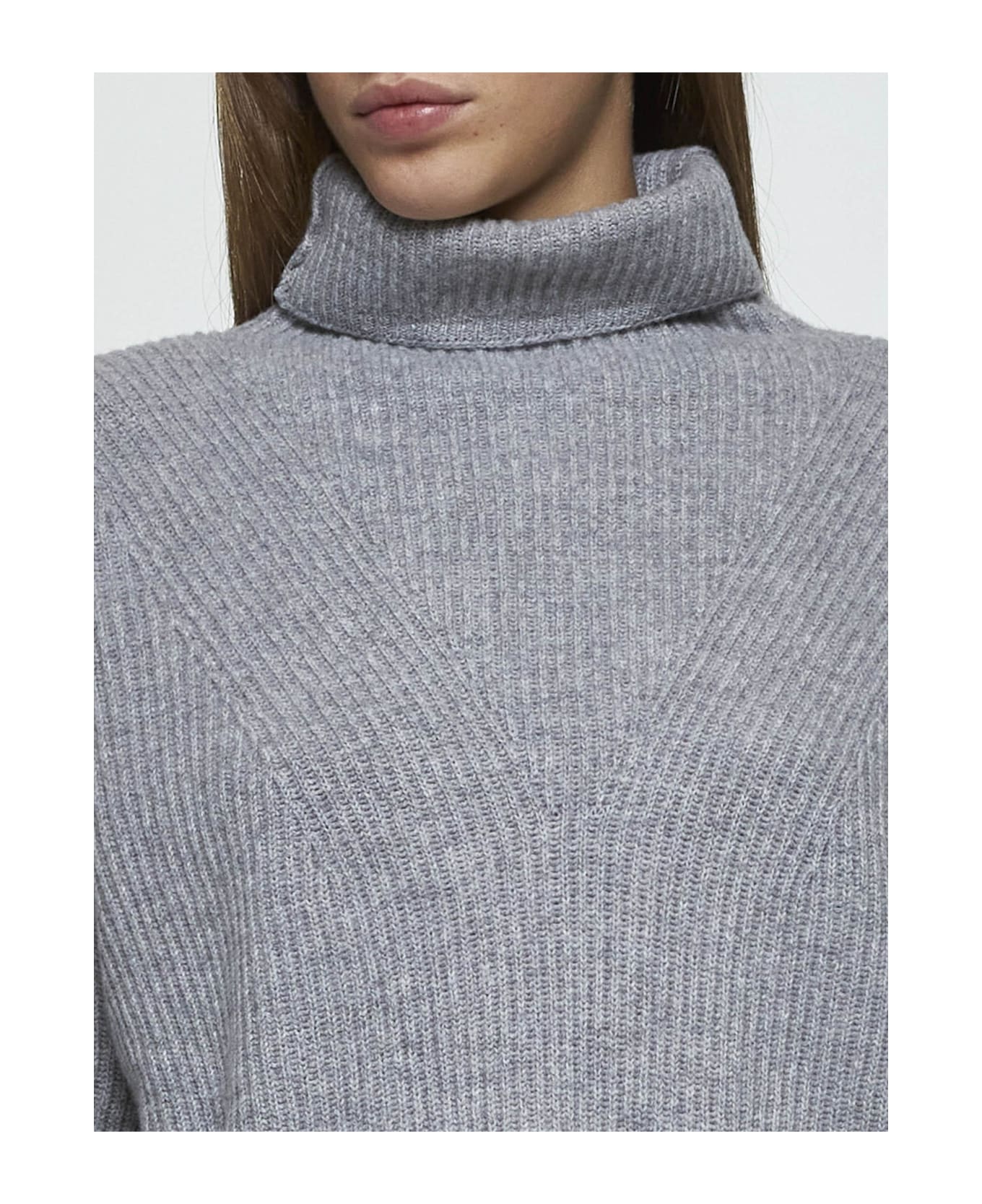 Max Mara Studio 'goliath' Sweater In Cashmere Wool - Light Grey