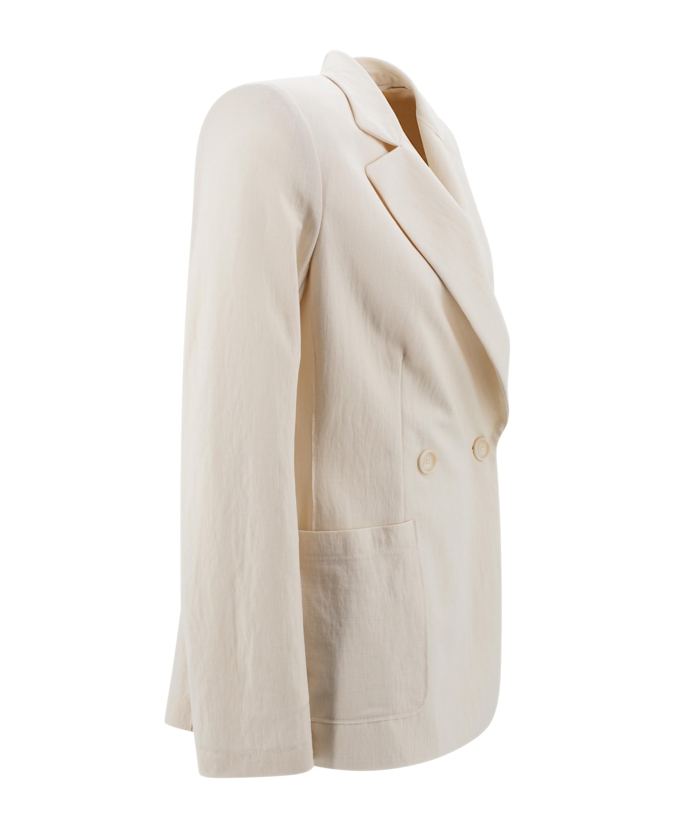 Harris Wharf London Double-breasted Jacket In Viscose - Ivory