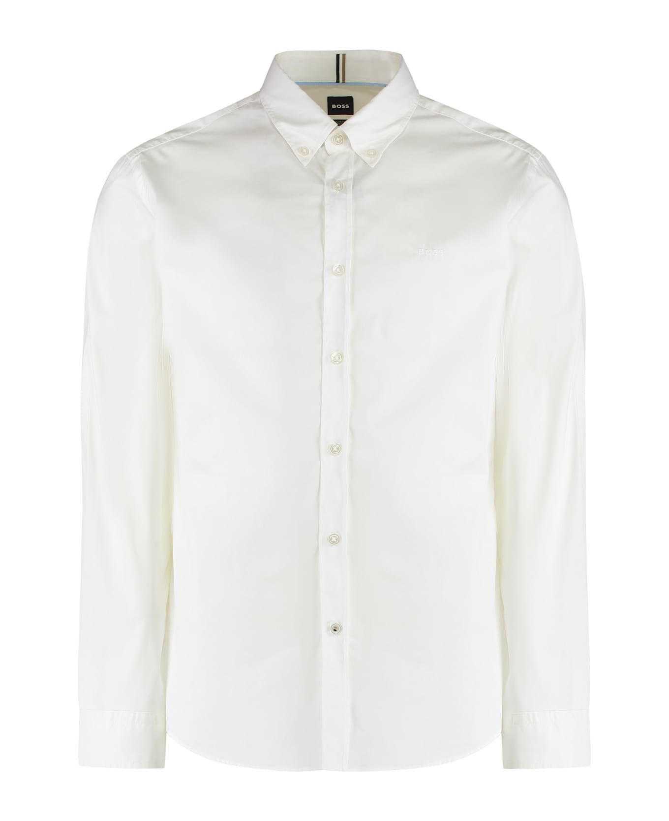 Hugo Boss Slim Fit Shirt In Cotton Blend - White