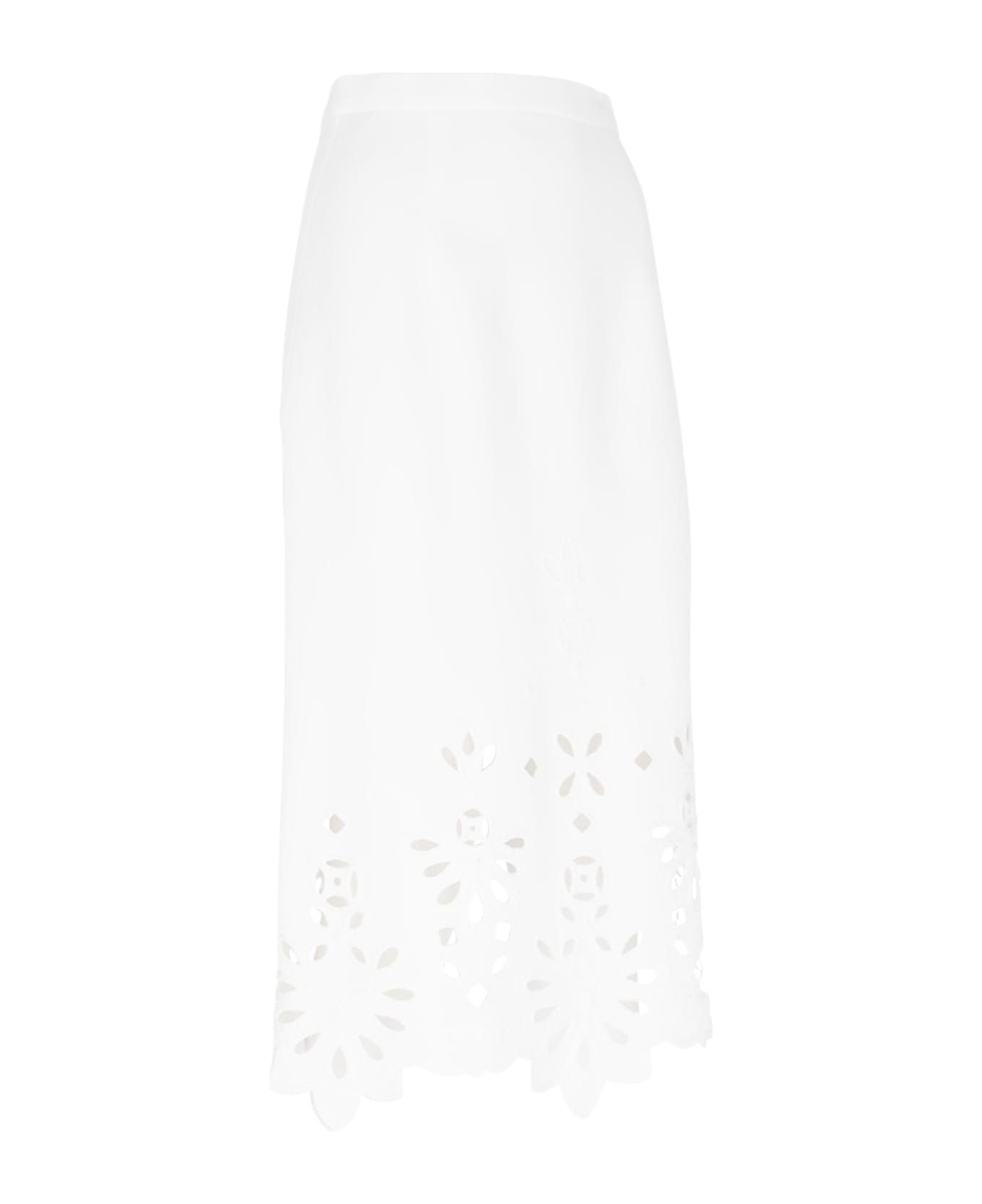 Ermanno Scervino Sangallo Midi Skirt - White