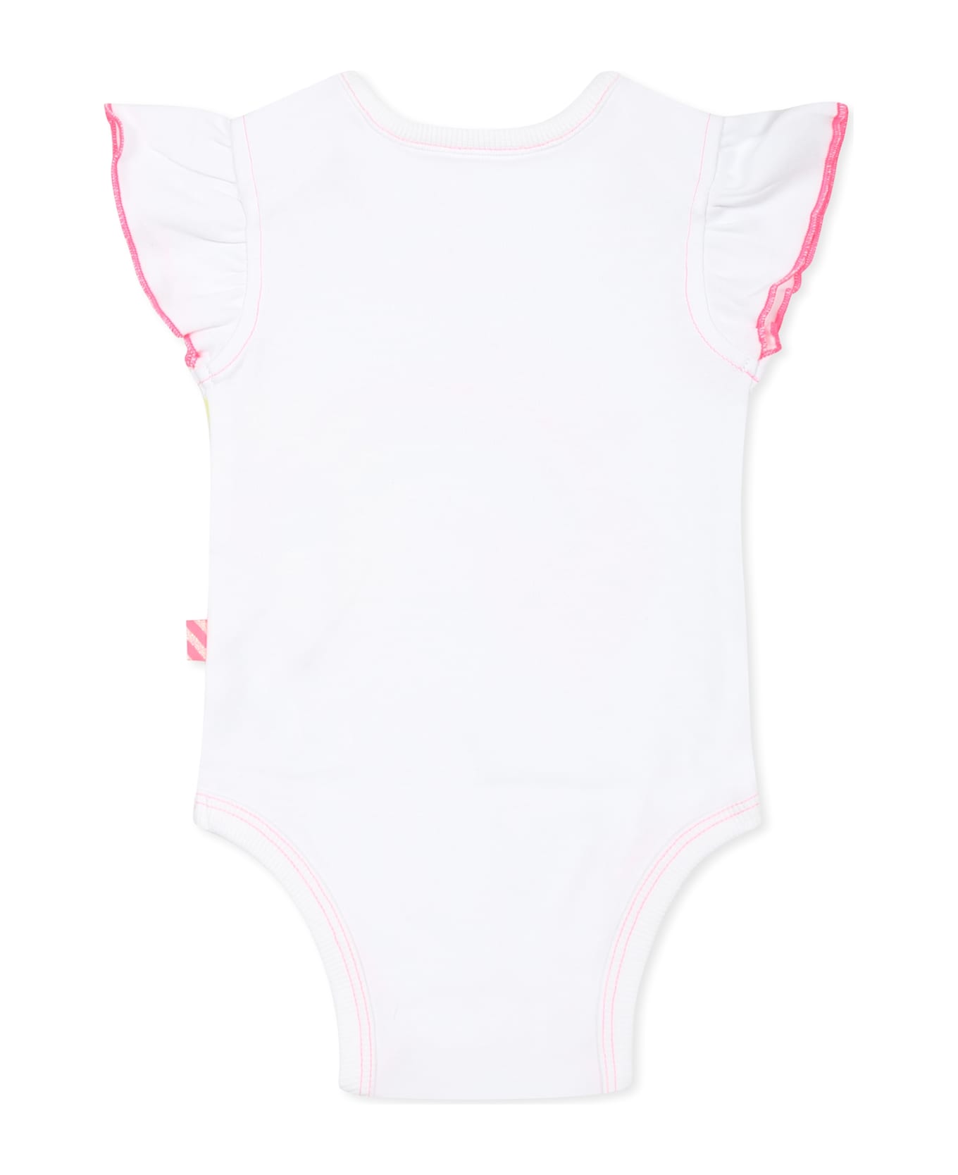 Billieblush White Bodysuit For Baby Girl With Rainbow - White
