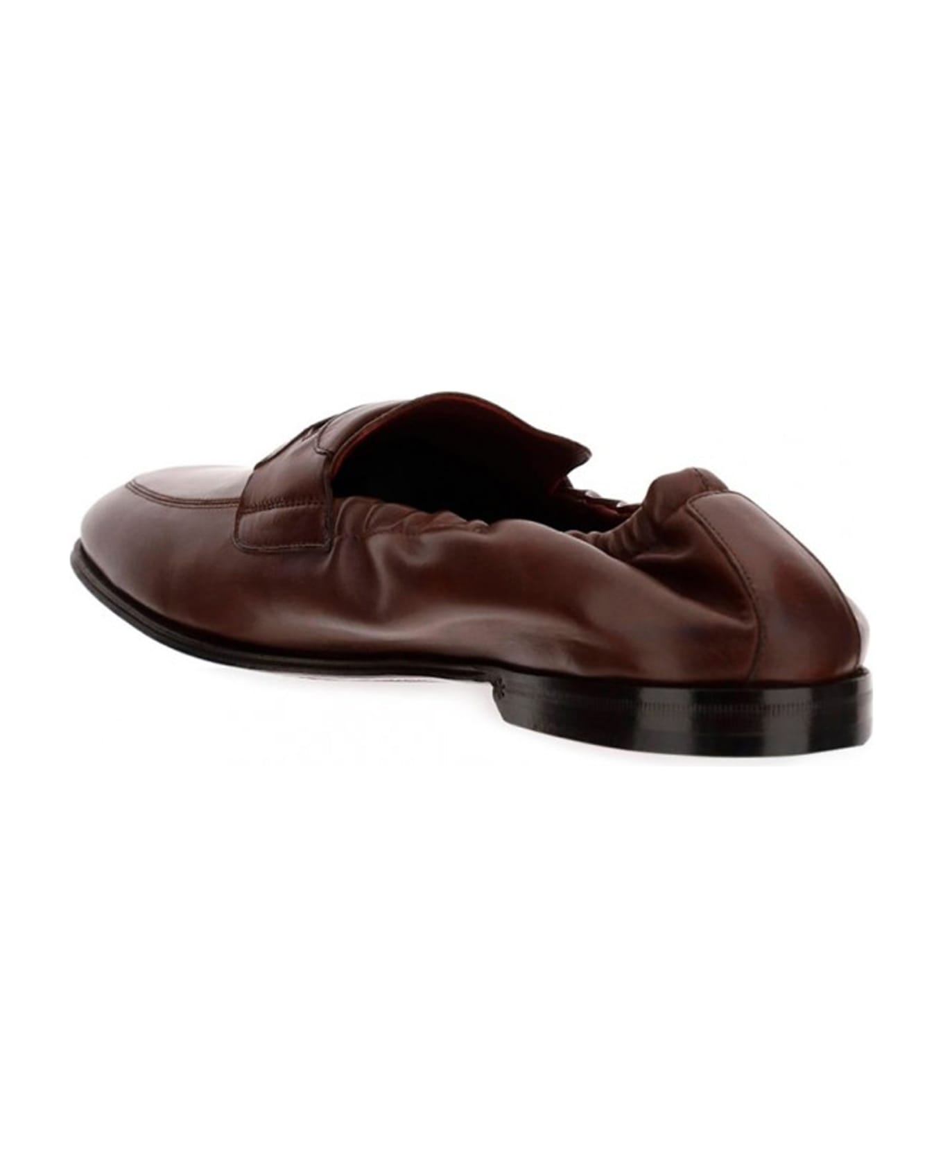 Dolce & Gabbana Leather Loafers - Brown ローファー＆デッキシューズ