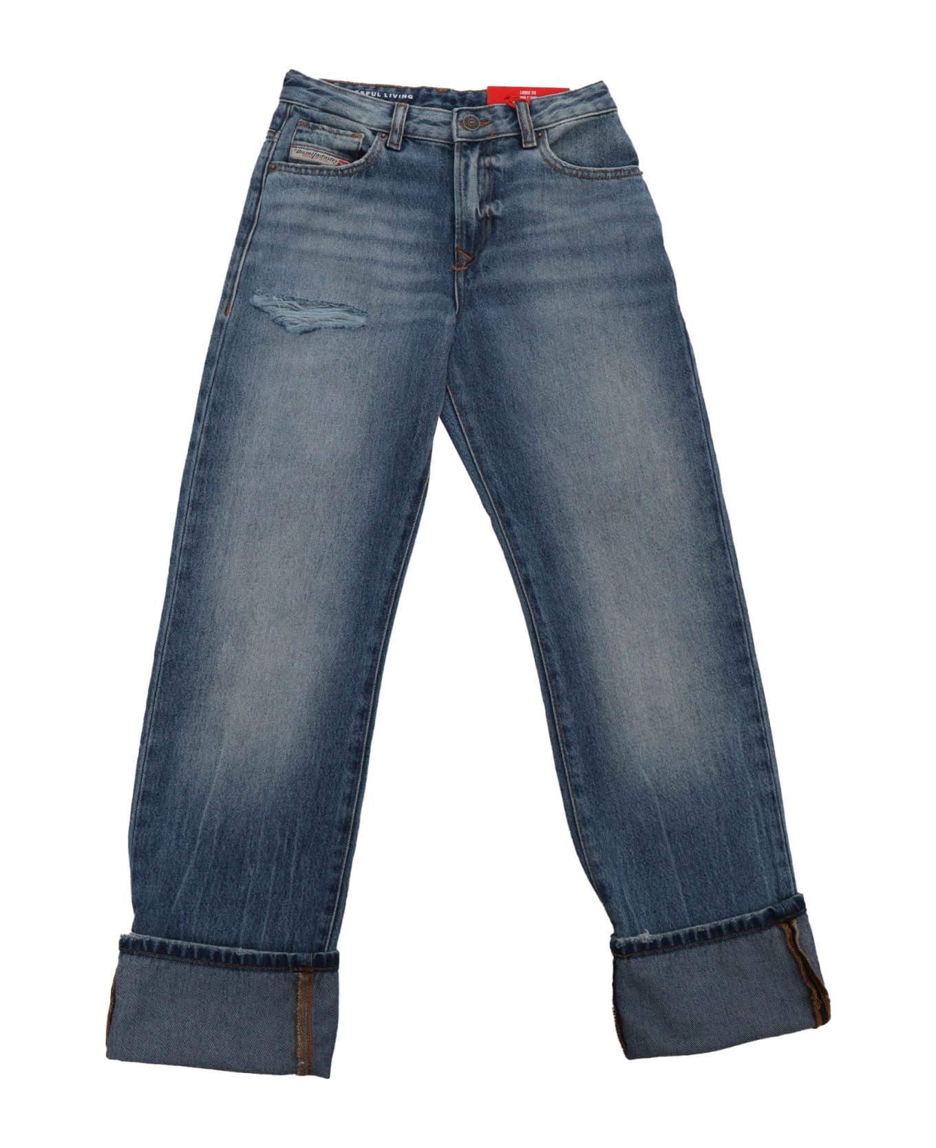 Diesel Blue Jeans With Cuffs - BLUE ボトムス