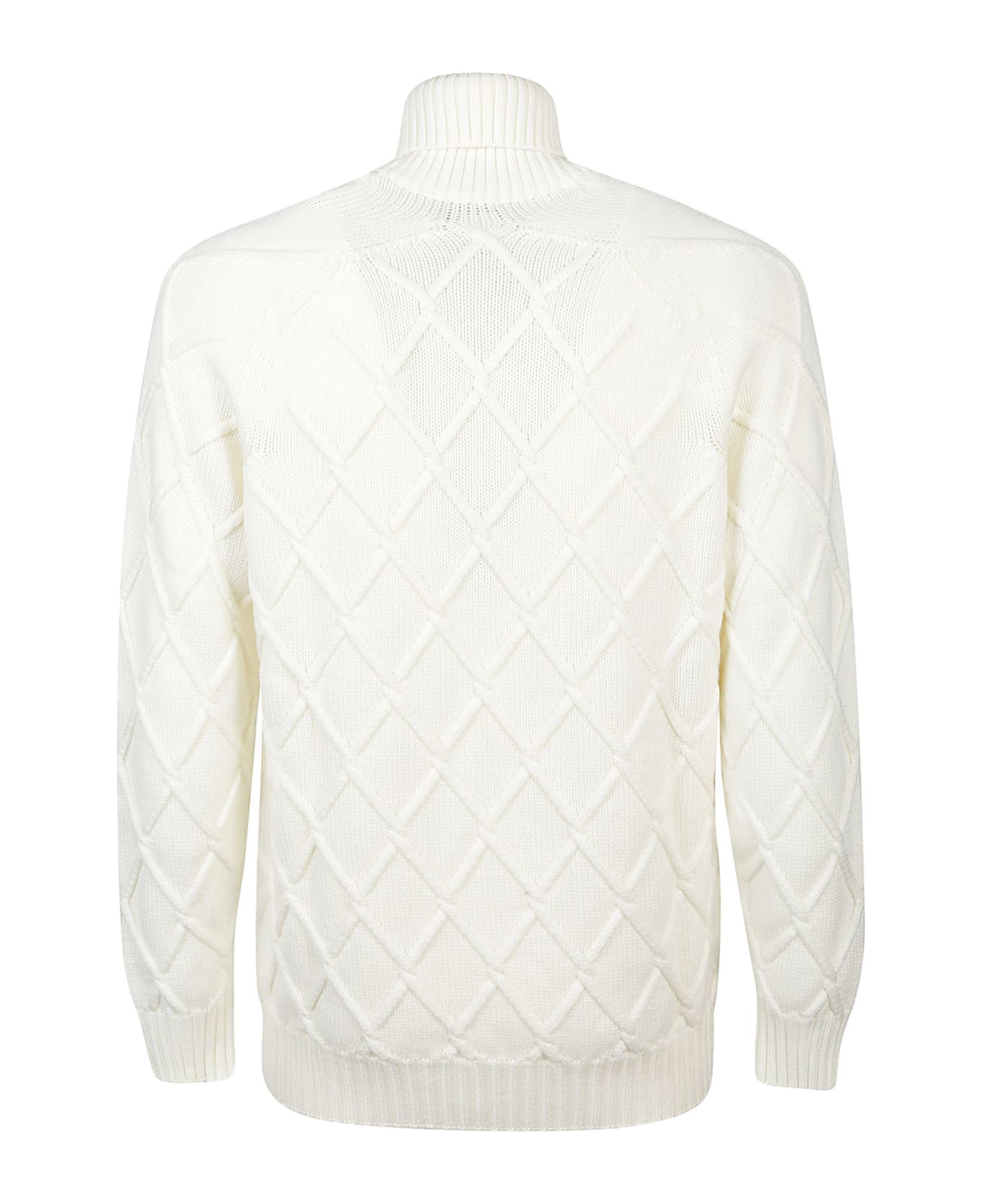 Drumohr Long Sleeve Turtle Neck Sweater - Bianco ニットウェア