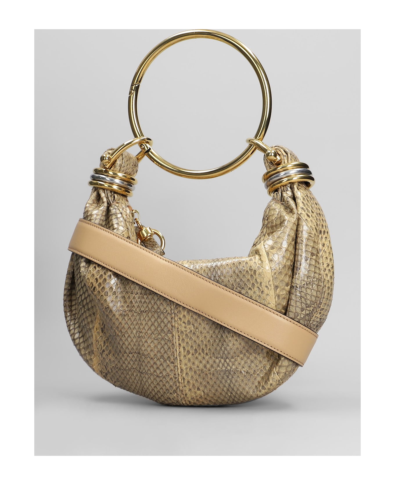 Chloé Hobo Bag Shoulder Bag In Beige Leather - beige