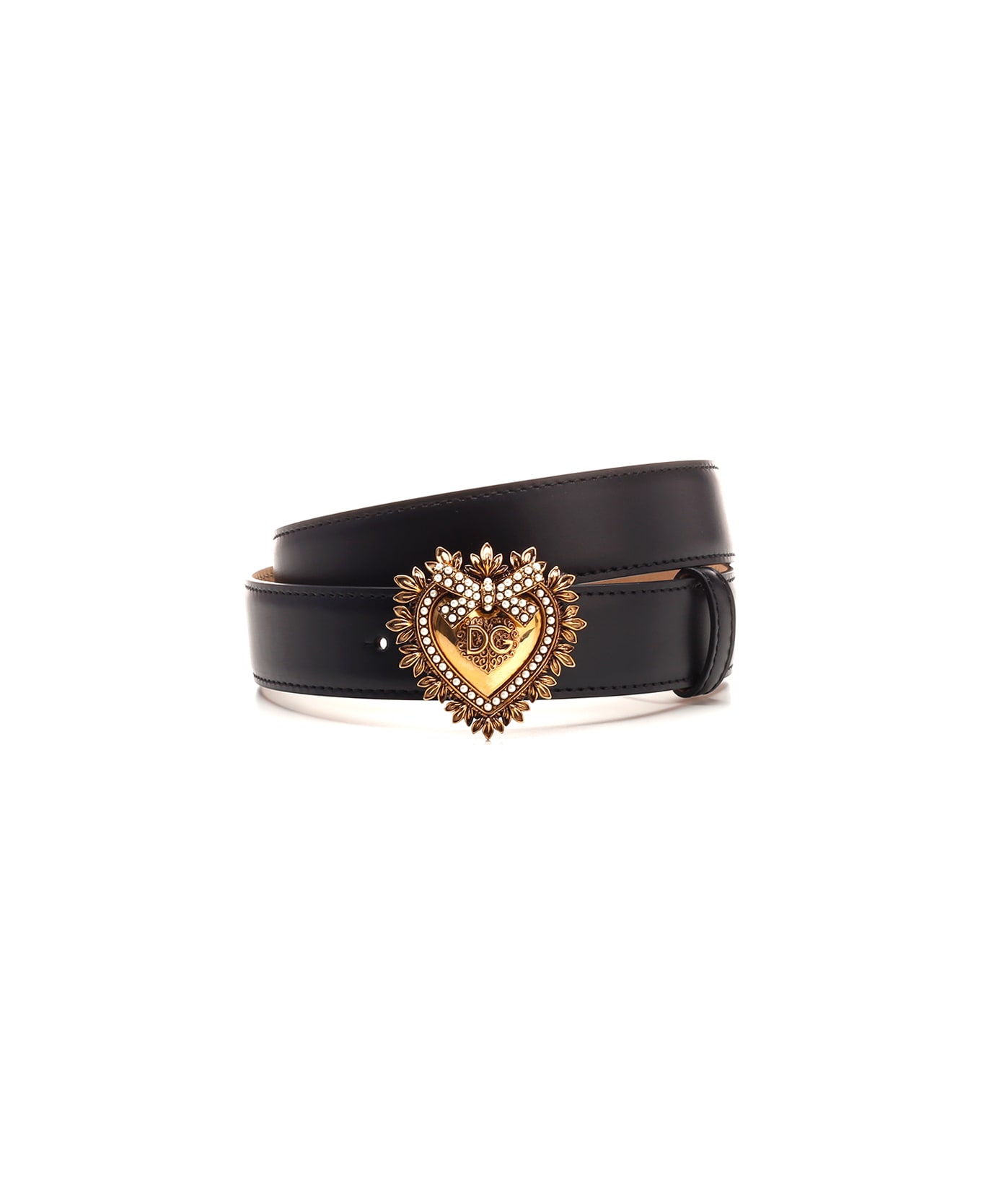 Dolce & Gabbana Heart Buckle Belt - NERO