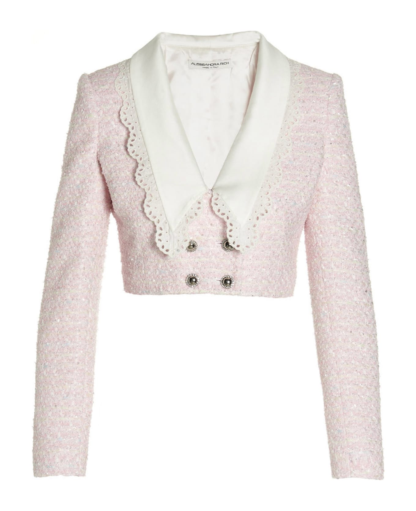 Alessandra Rich 'tweed Lurex' Cropped Jacket - Pink