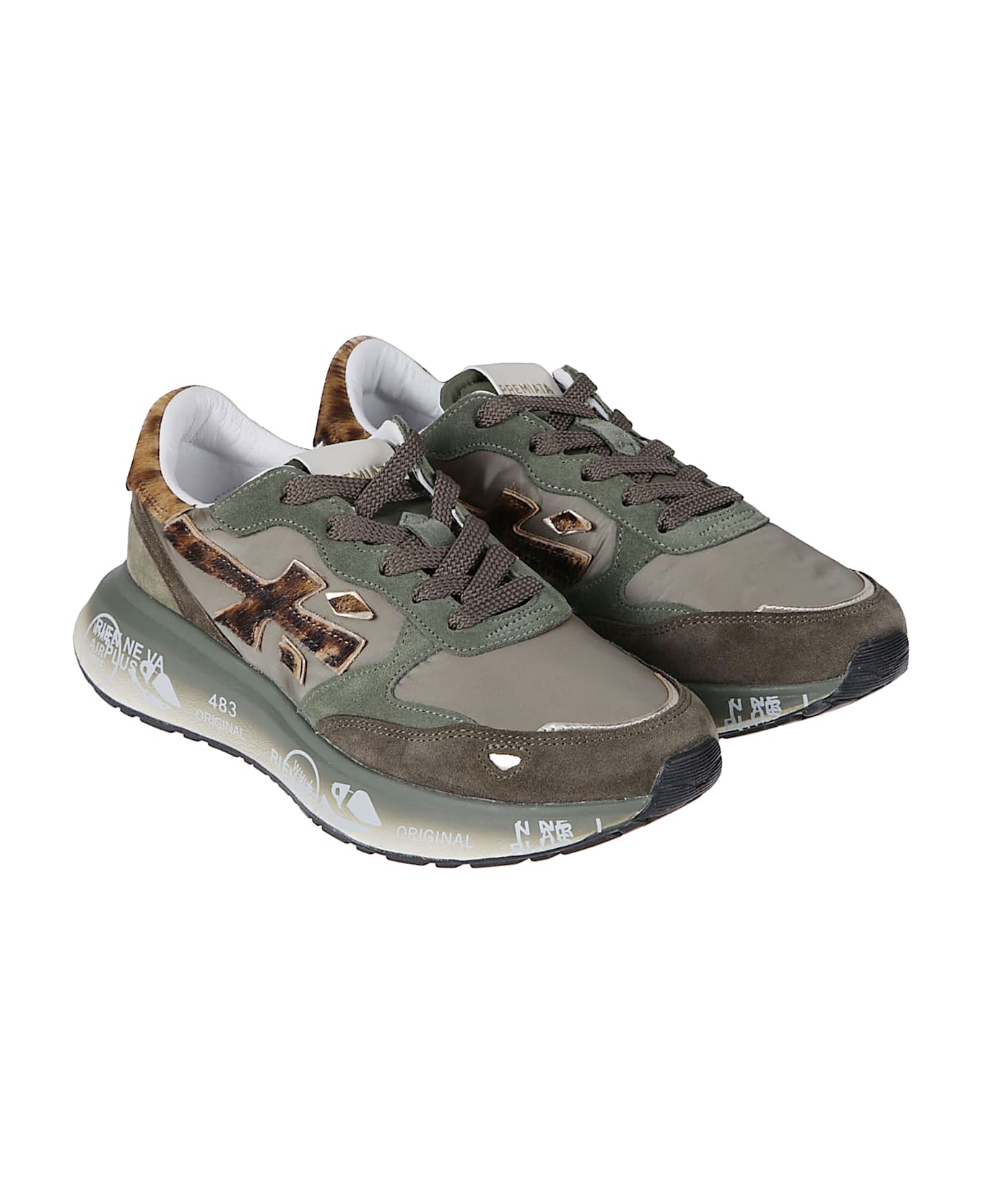 Premiata Lauryn Sneakers - Military Green/leopard