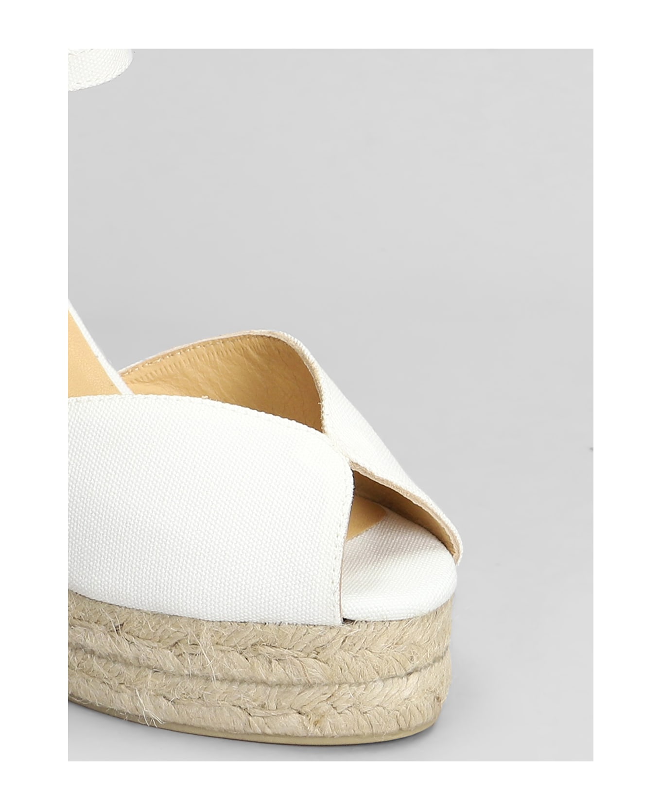 Castañer Bianca-8ed-001 Wedges In White Canvas - white
