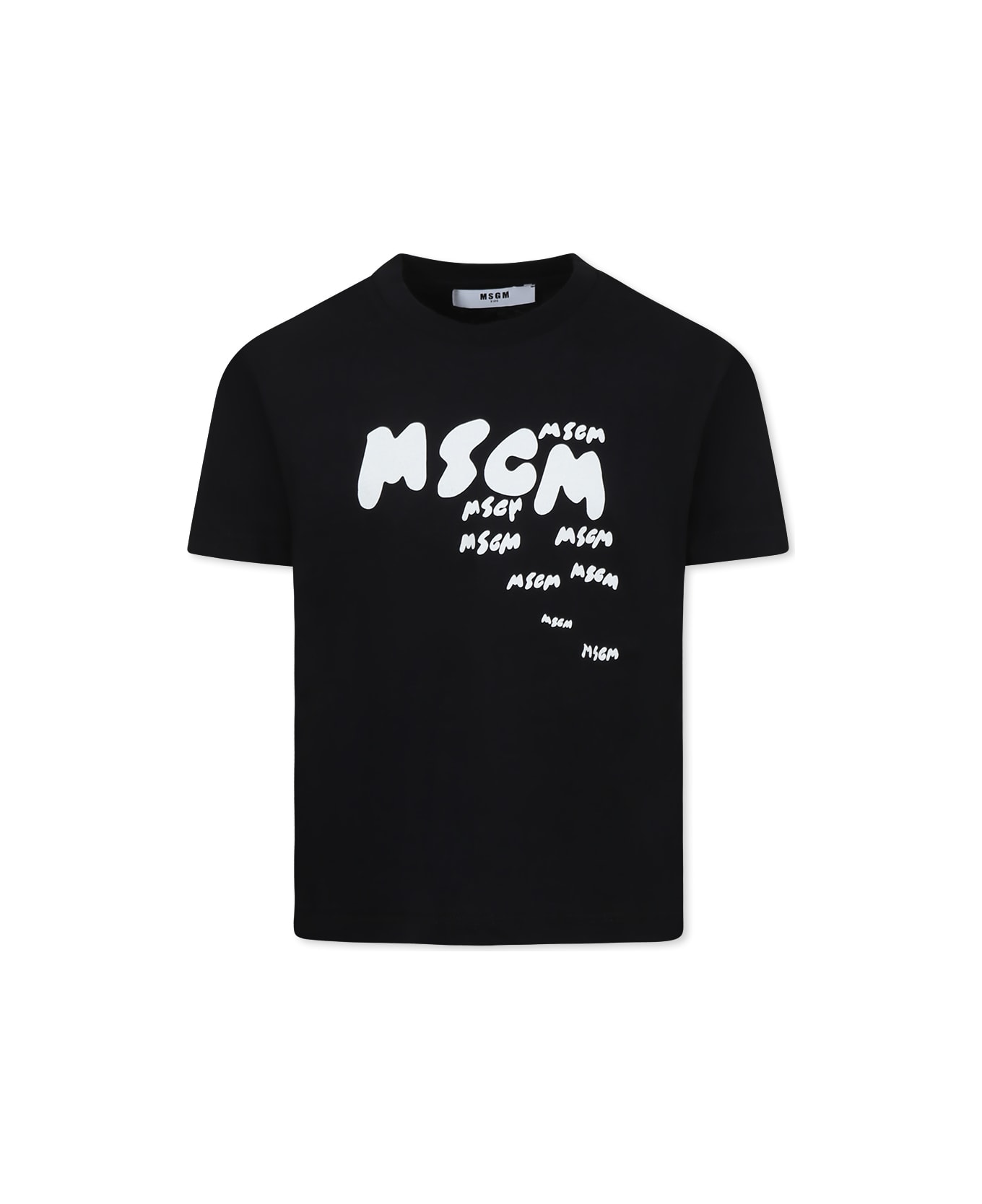 MSGM Black T-shirt For Boy With Logo - Black