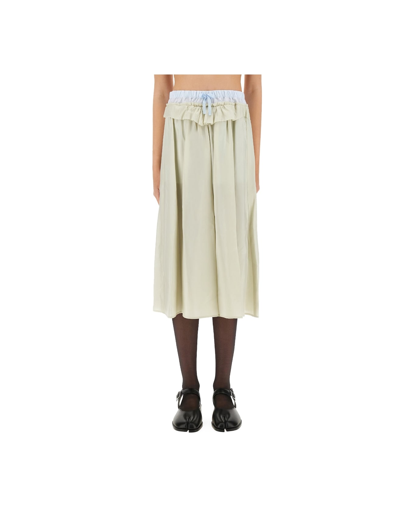 Maison Margiela Green Viscose Skirt - BEIGE