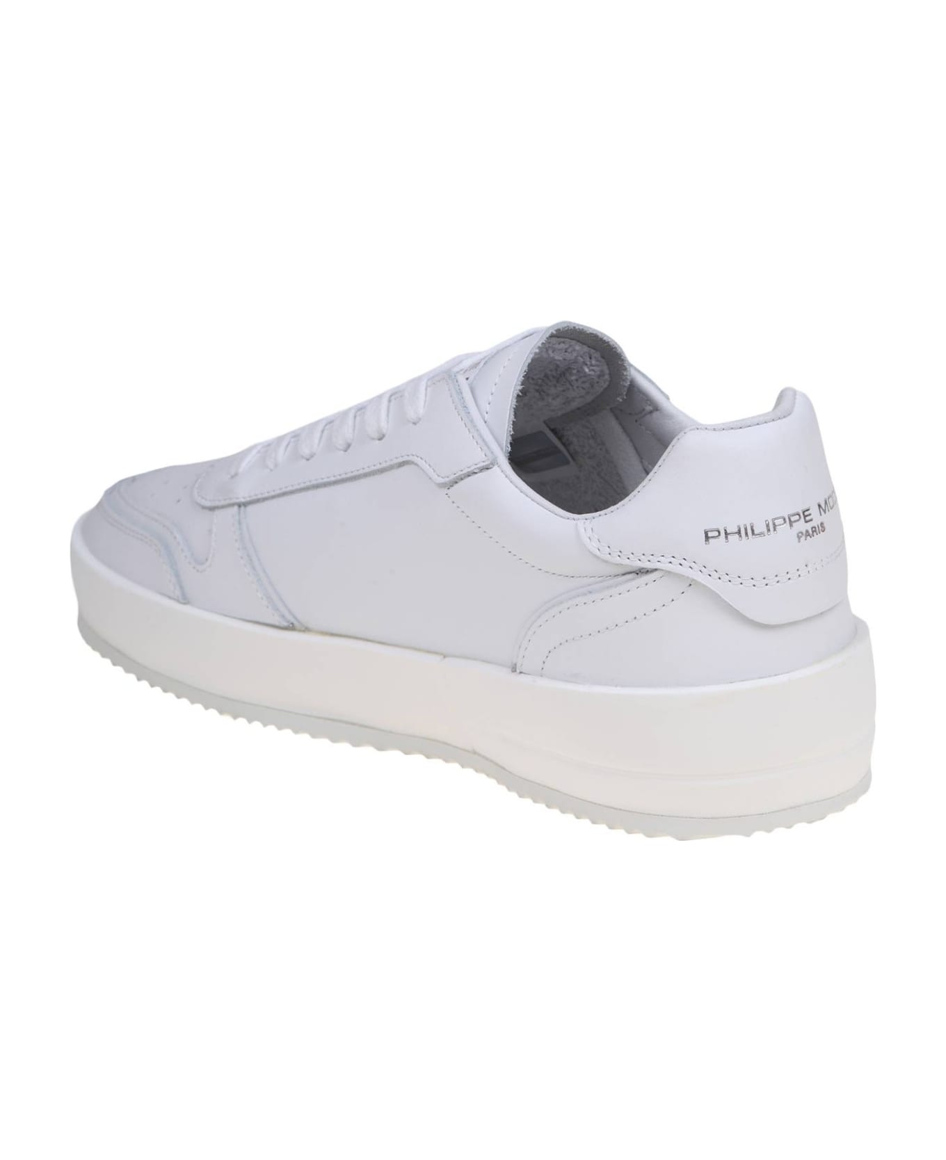 Philippe Model Nice Low White Leather Sneakers - WHITE スニーカー