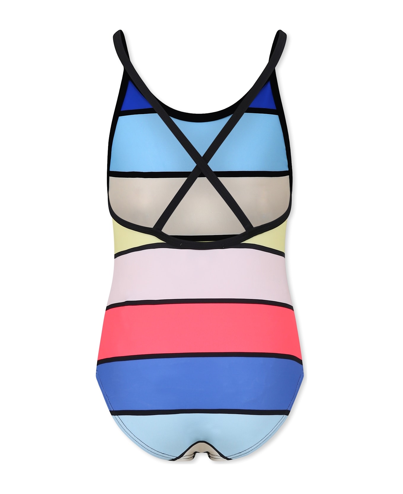 Rykiel Enfant Multicolor Swimsuit For Girl With Logo - Multicolor