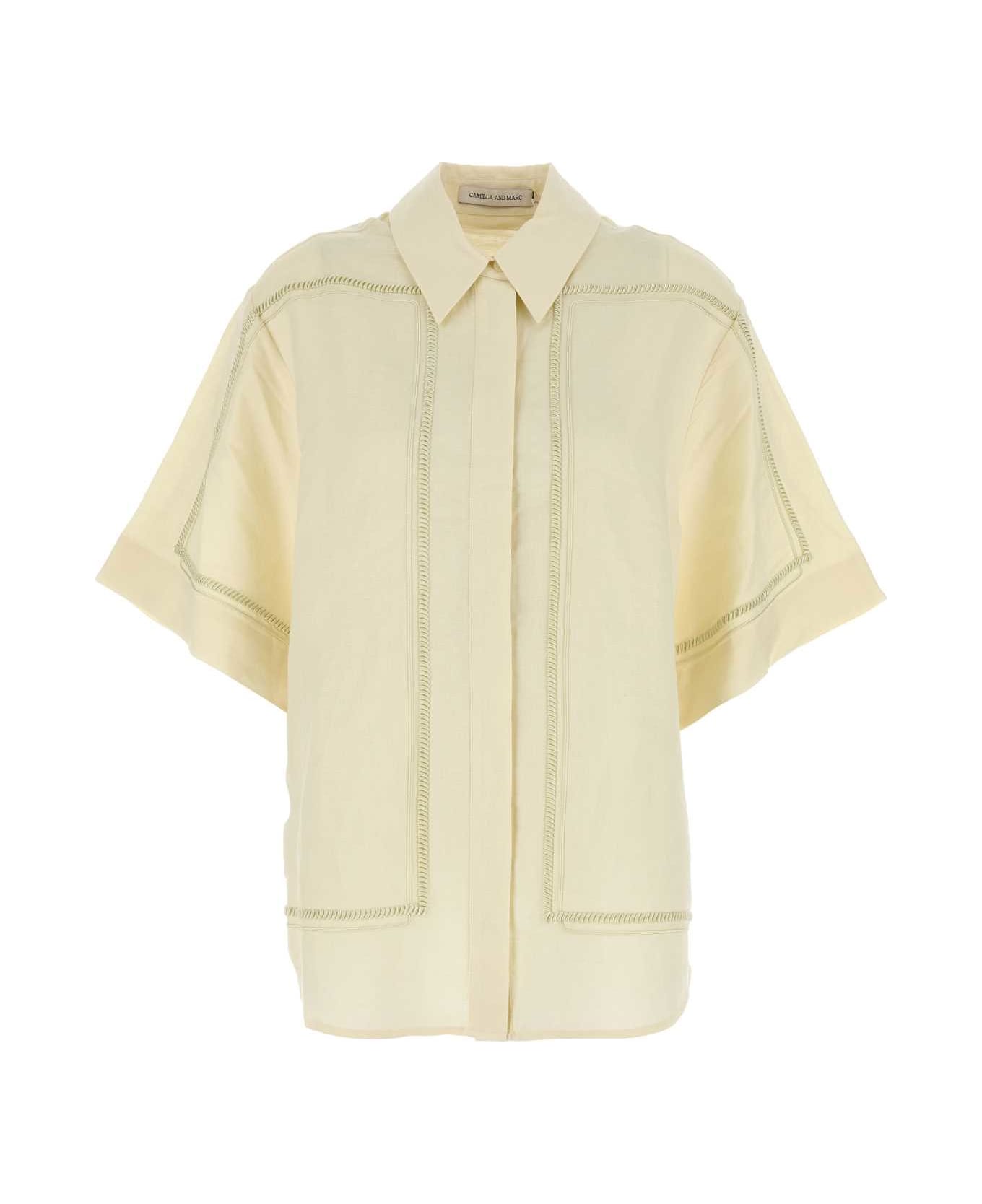 Camilla and Marc Cream Linen Blend Fortuna Shirt - LEMON