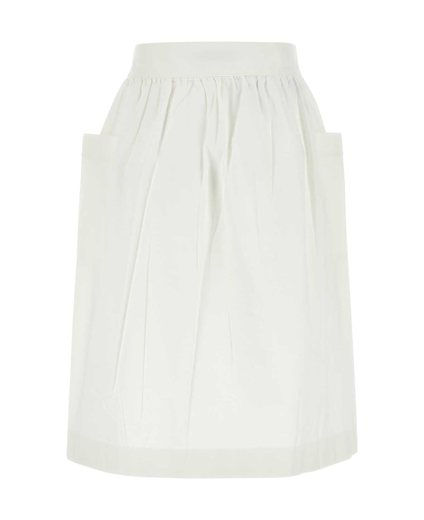 Prada White Gabardine Skirt - BIANCO