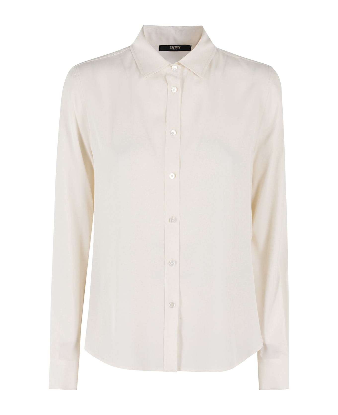 Seventy Camicia Crepe Unito Misto Seta - Panna