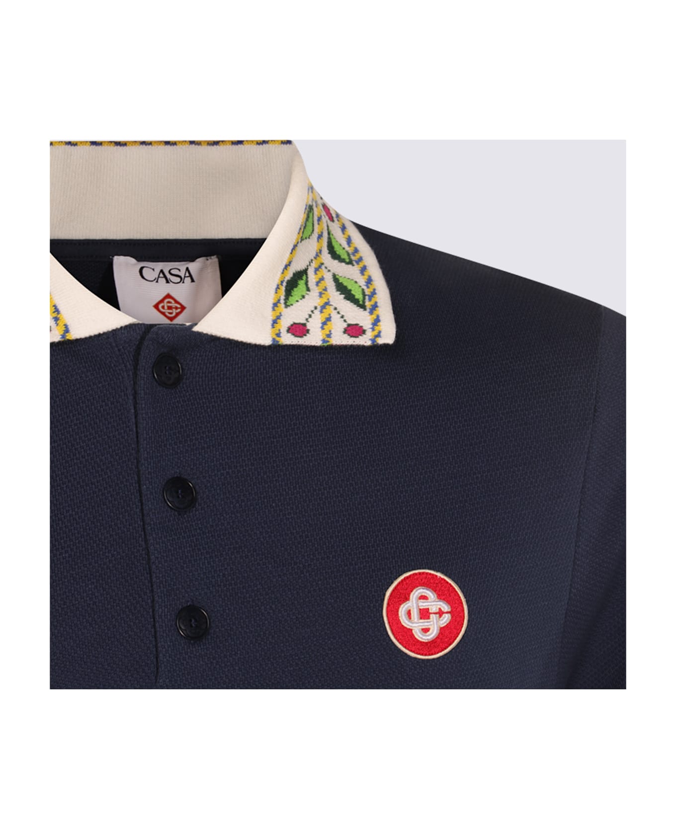 Casablanca Blue Cotton Polo Shirt - Blue