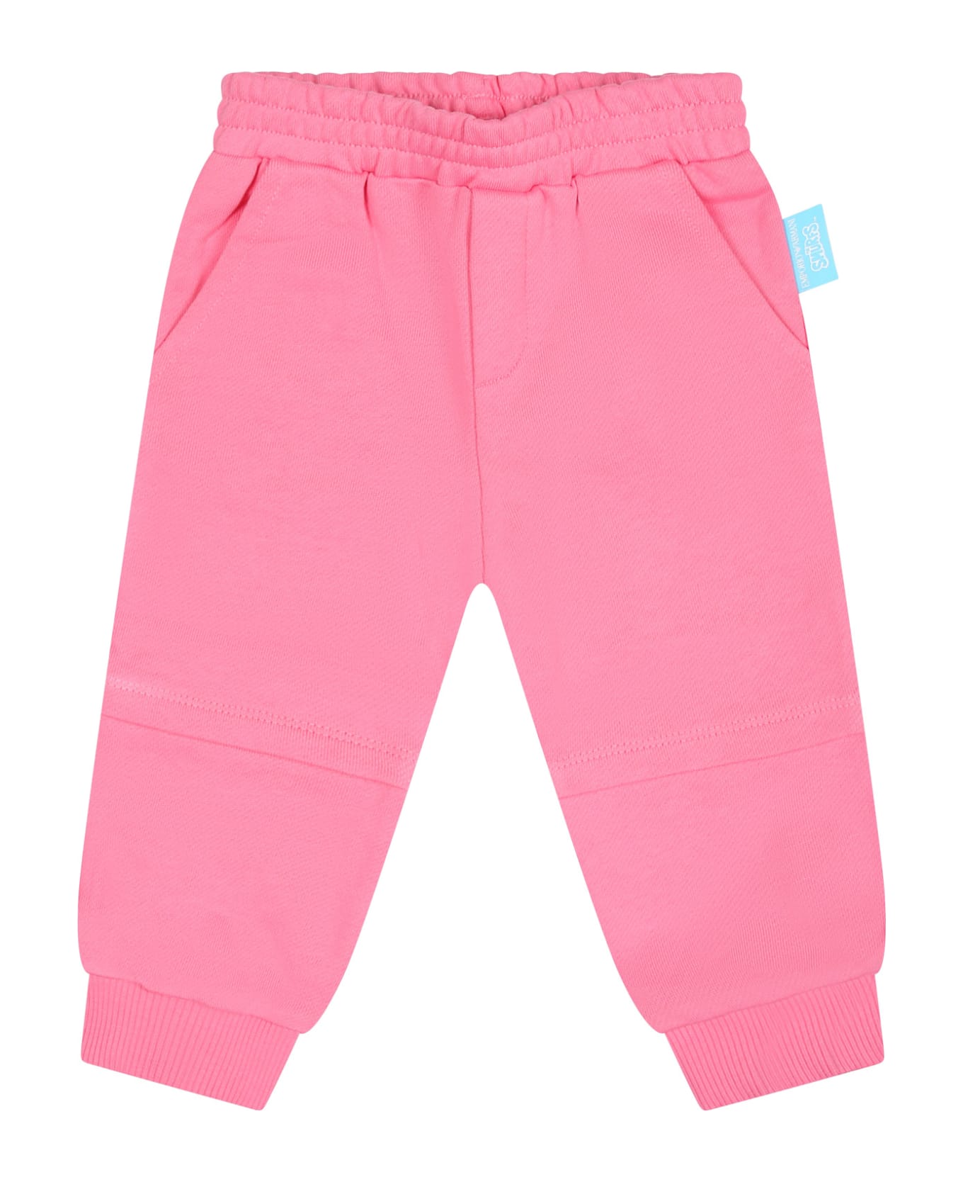 Emporio Armani Pink Sports Trousers For Baby Girl With The Smurfs - Pink