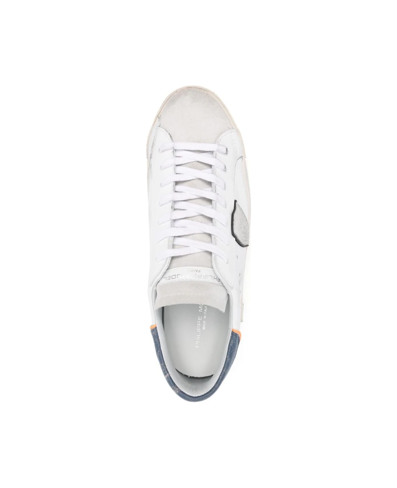 Philippe Model Prsx Low Sneakers - White, Blue And Orange - White