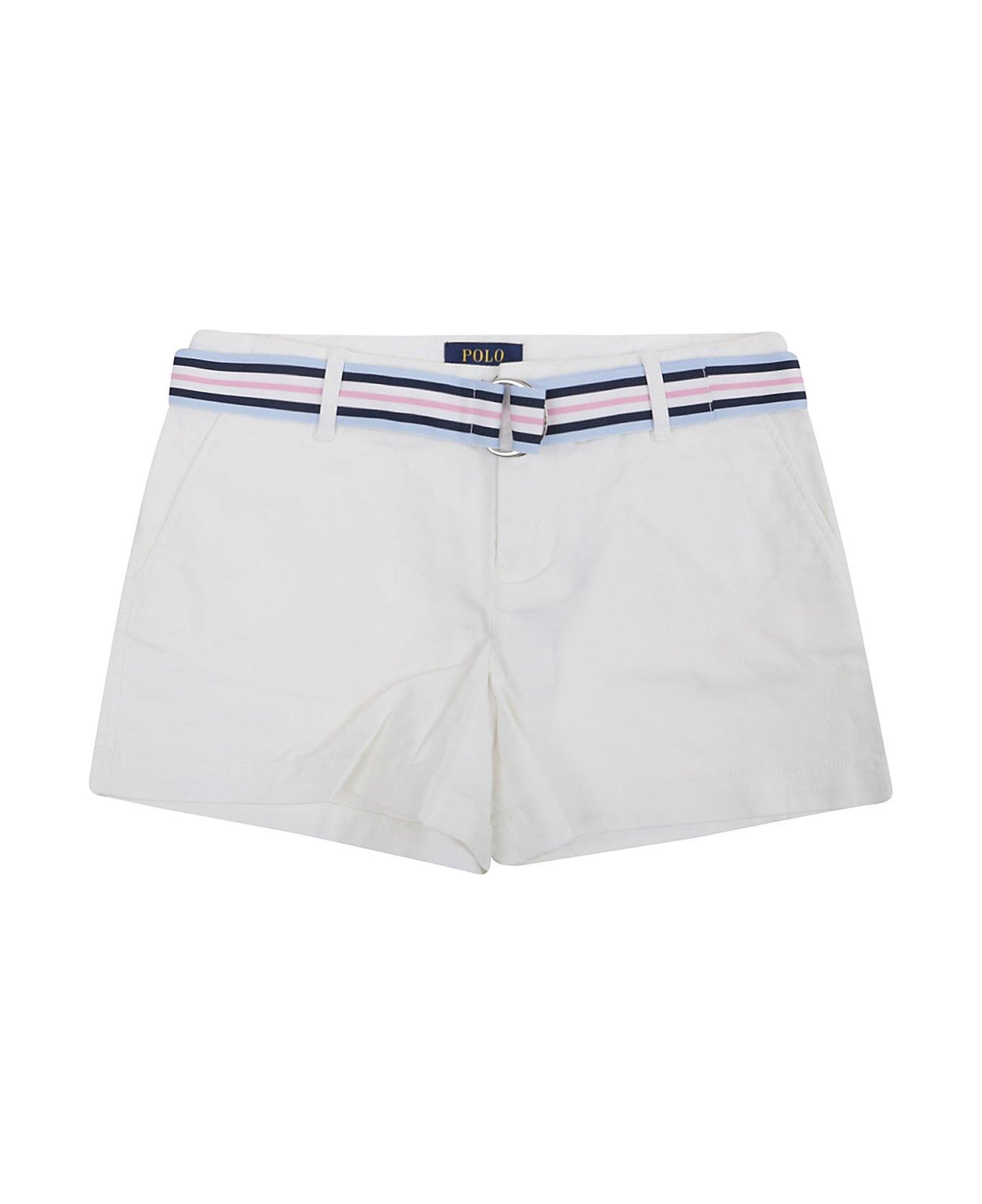 Polo Ralph Lauren Logo Patch Belted Shorts - White