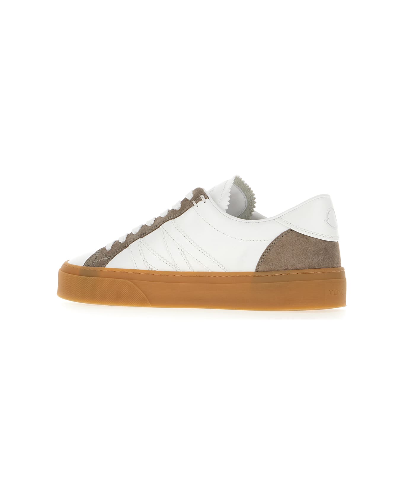 Moncler Two-tone Leather And Suede Monaco Sneakers - 1
