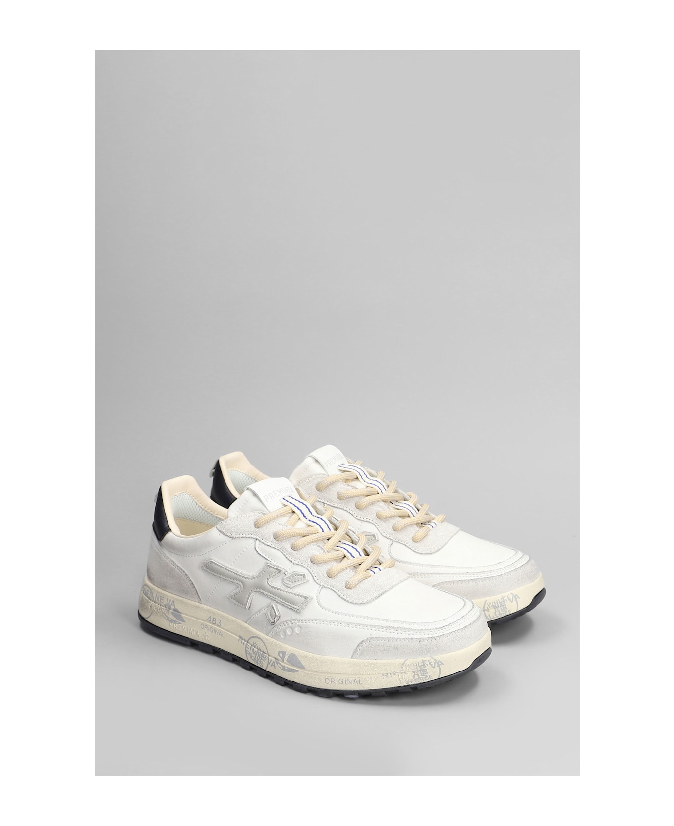 Premiata Nous Sneakers In White Leather - white