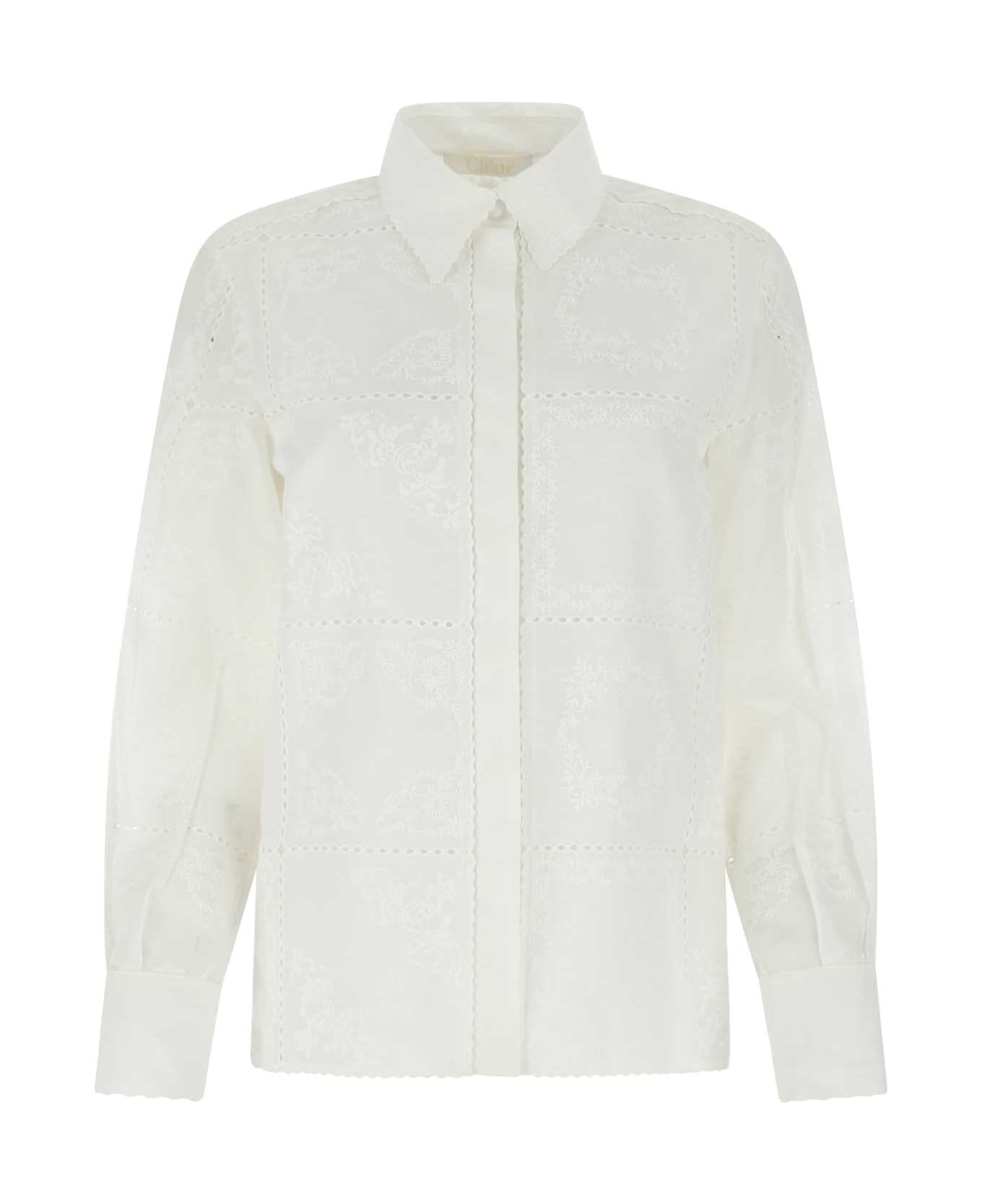 Chloé White Voile Shirt - 107