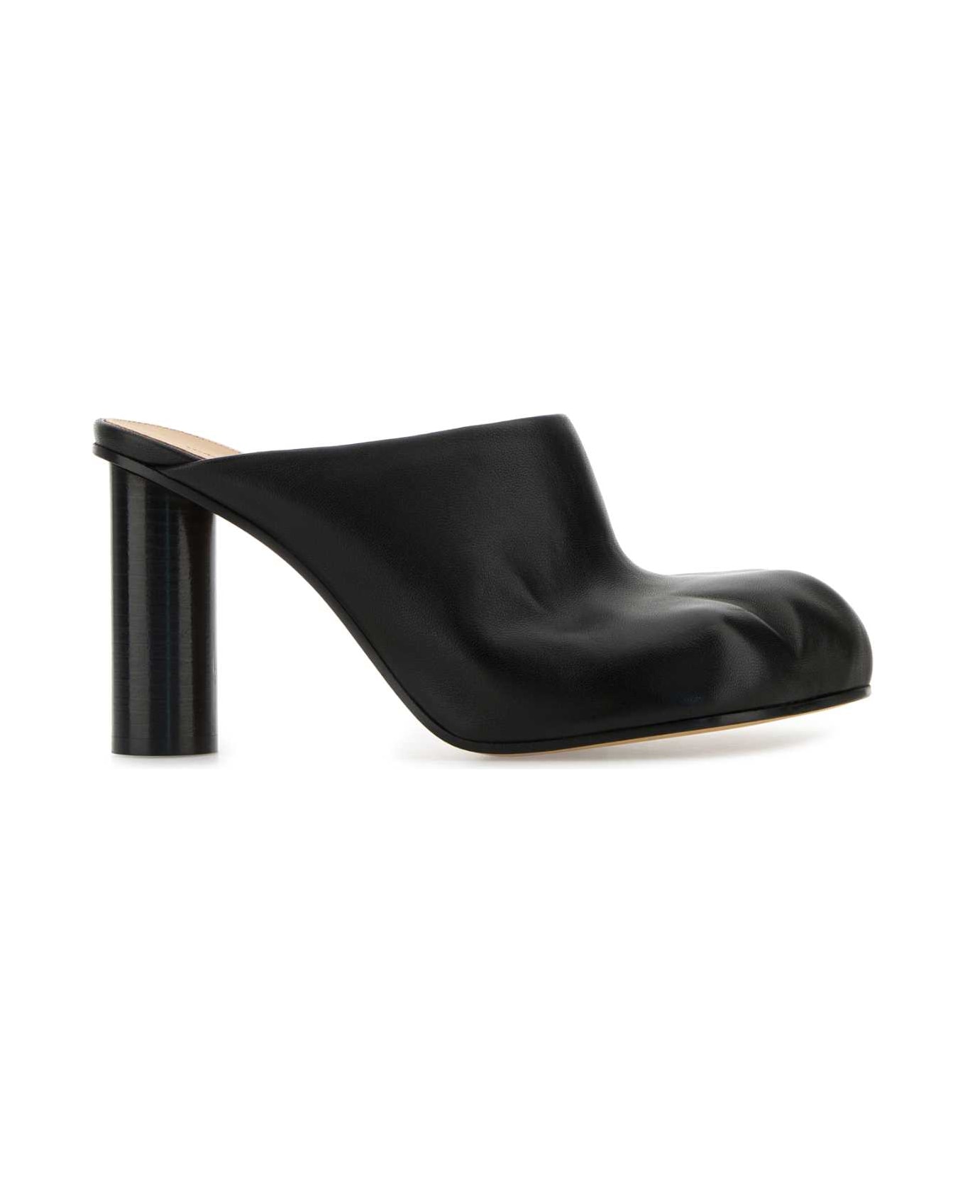 J.W. Anderson Black Nappa Leather Paw Mules - Black