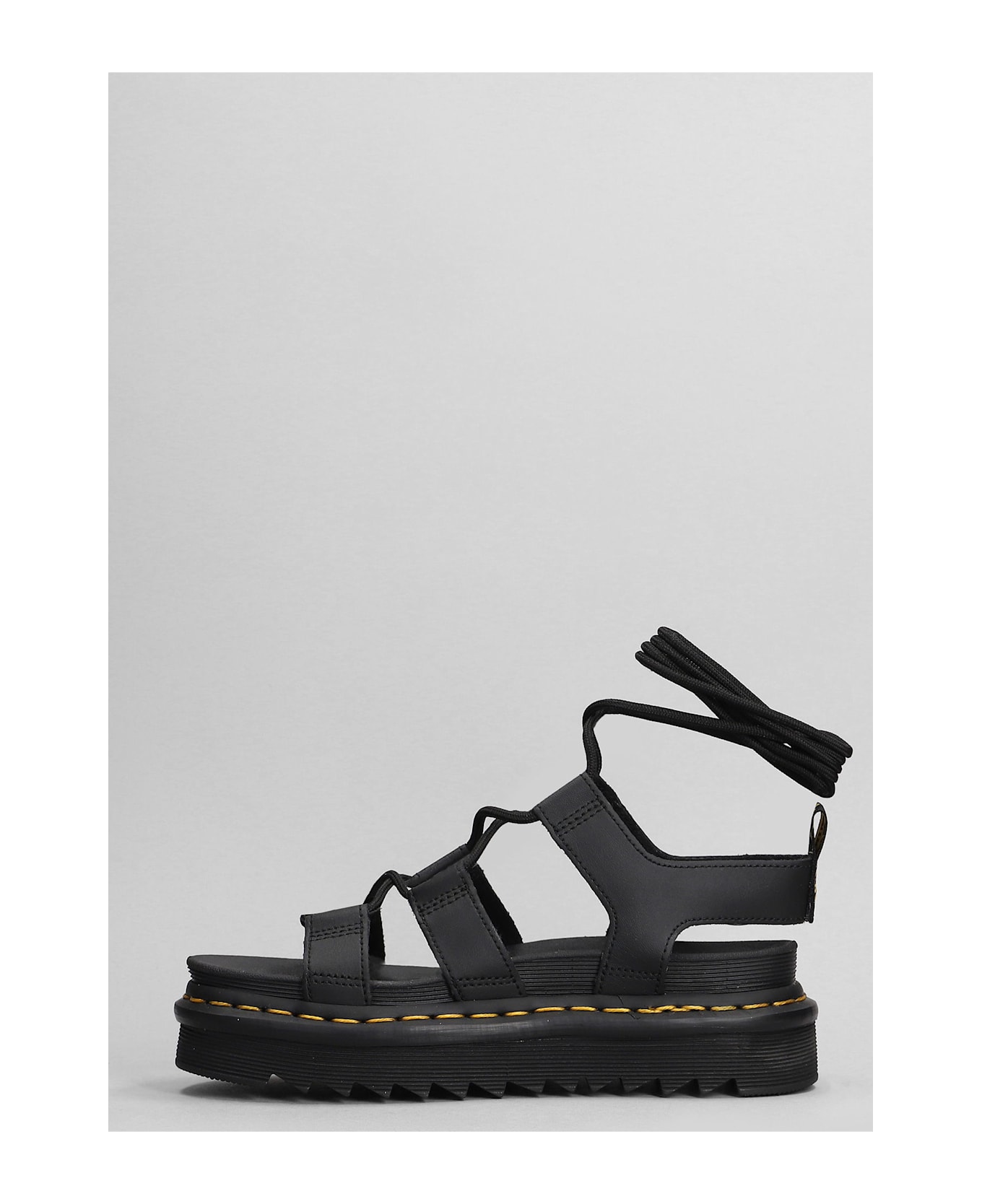 Dr. Martens Nartilla Sandals In Black Leather - black