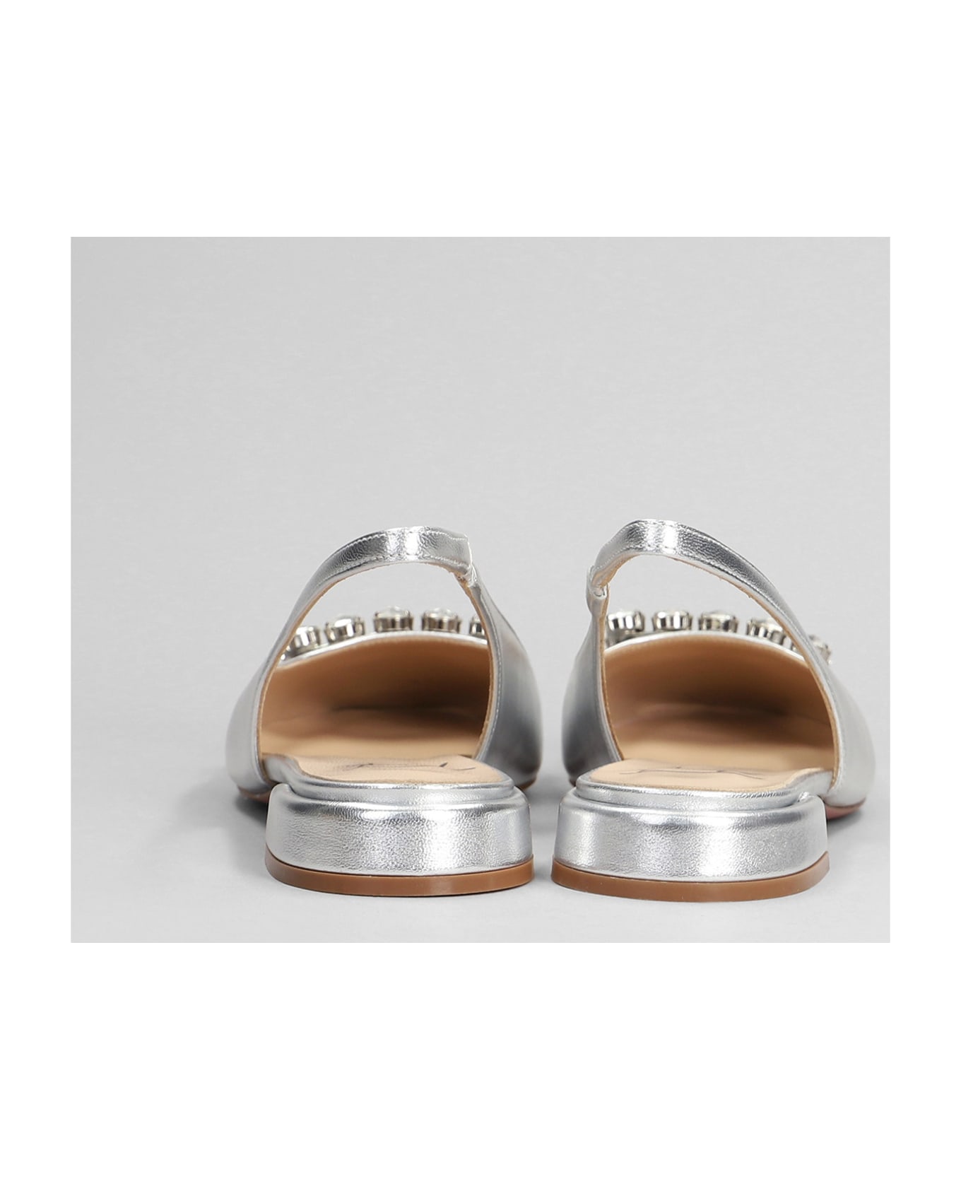 Roberto Festa Alaia Ballet Flats In Silver Leather - silver フラットシューズ