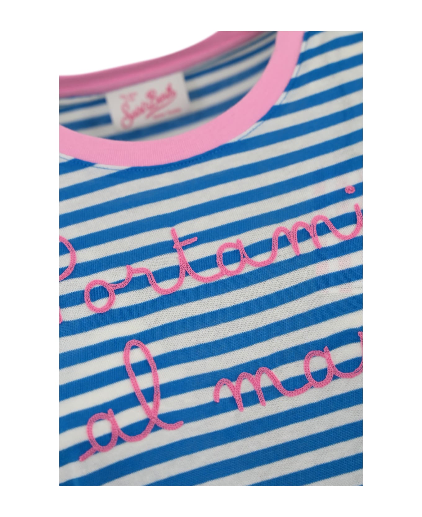 MC2 Saint Barth Emilie T-shirt With Take Me To The Sea Embroidery - Blu