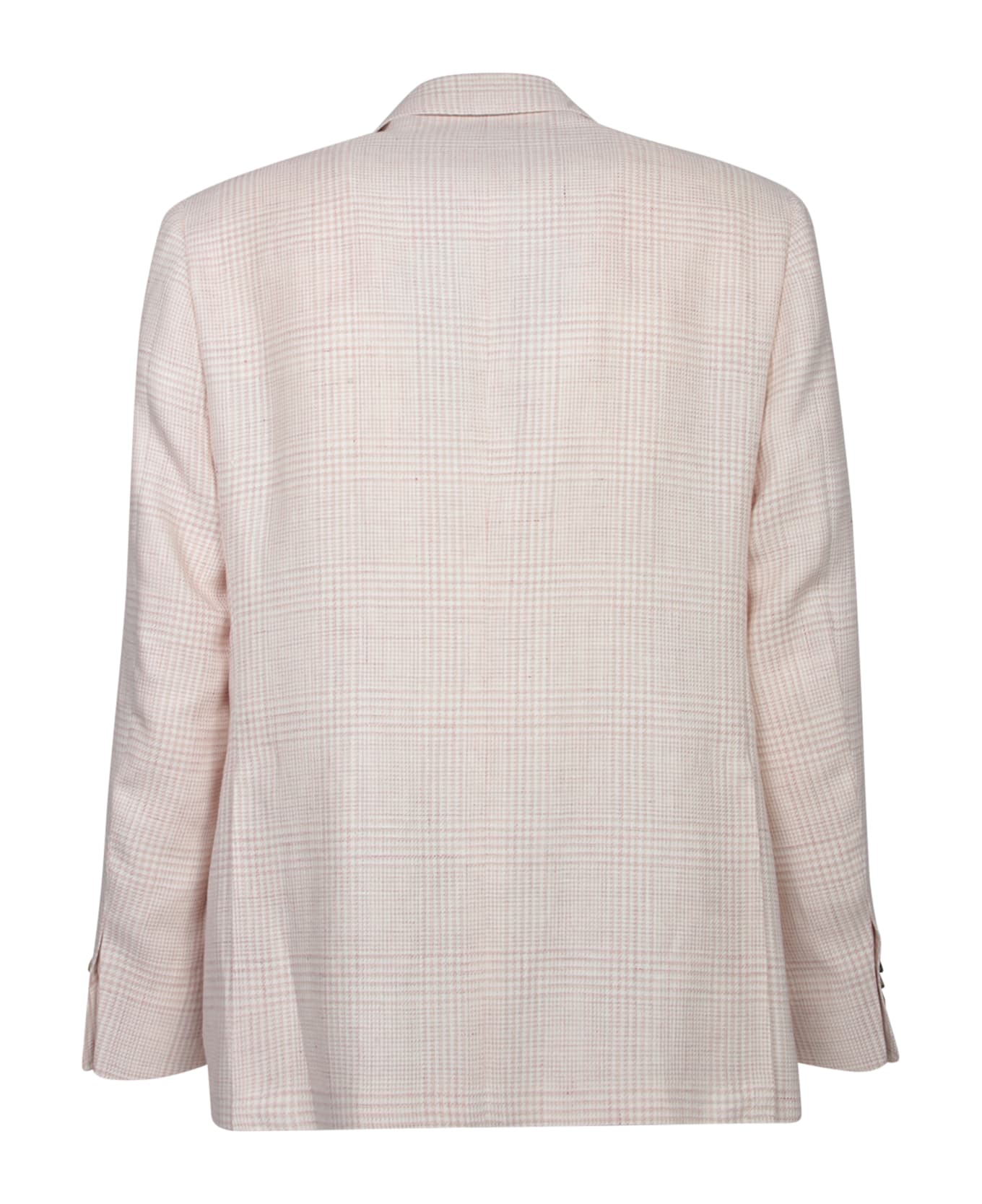 Canali White/pink Wool And Linen Jacket - Blue