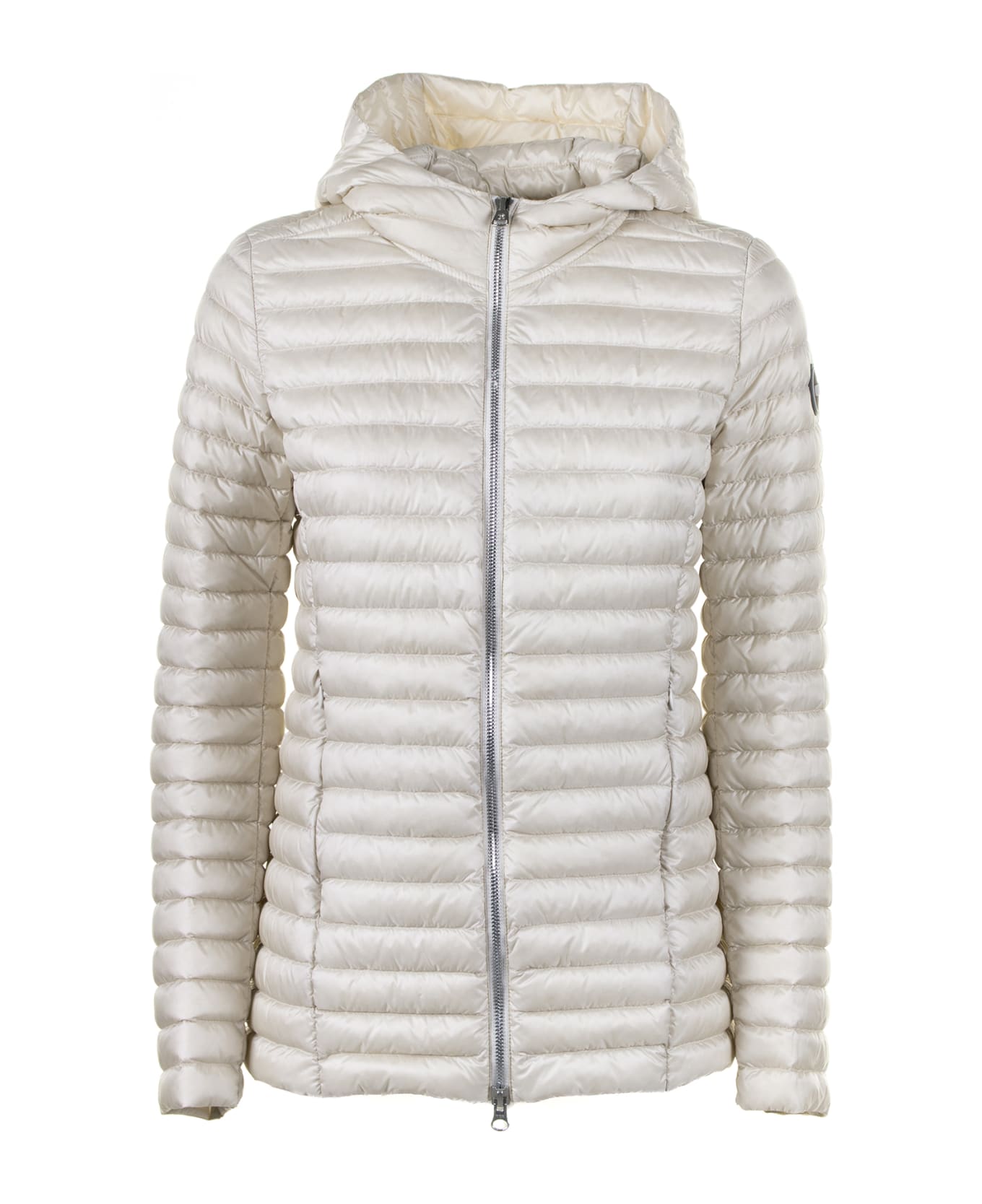 Colmar White Down Jacket With Hood - PORCELLANA