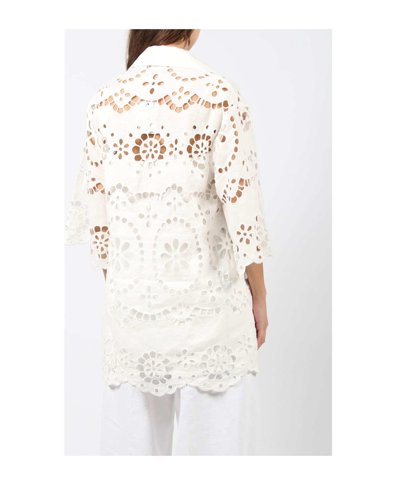 Zimmermann Lexi Embroidered Tunic - White ブラウス