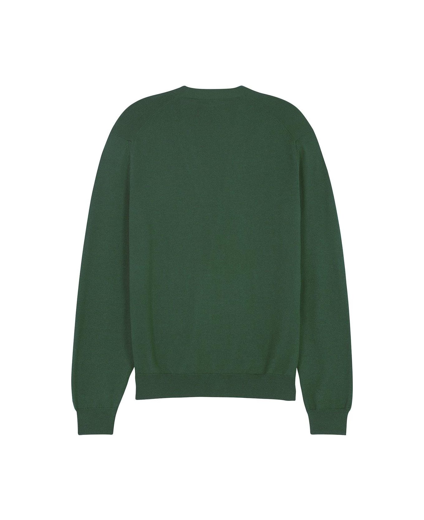 Maison Kitsuné Fox Head Patch Knit Cardigan - GREEN