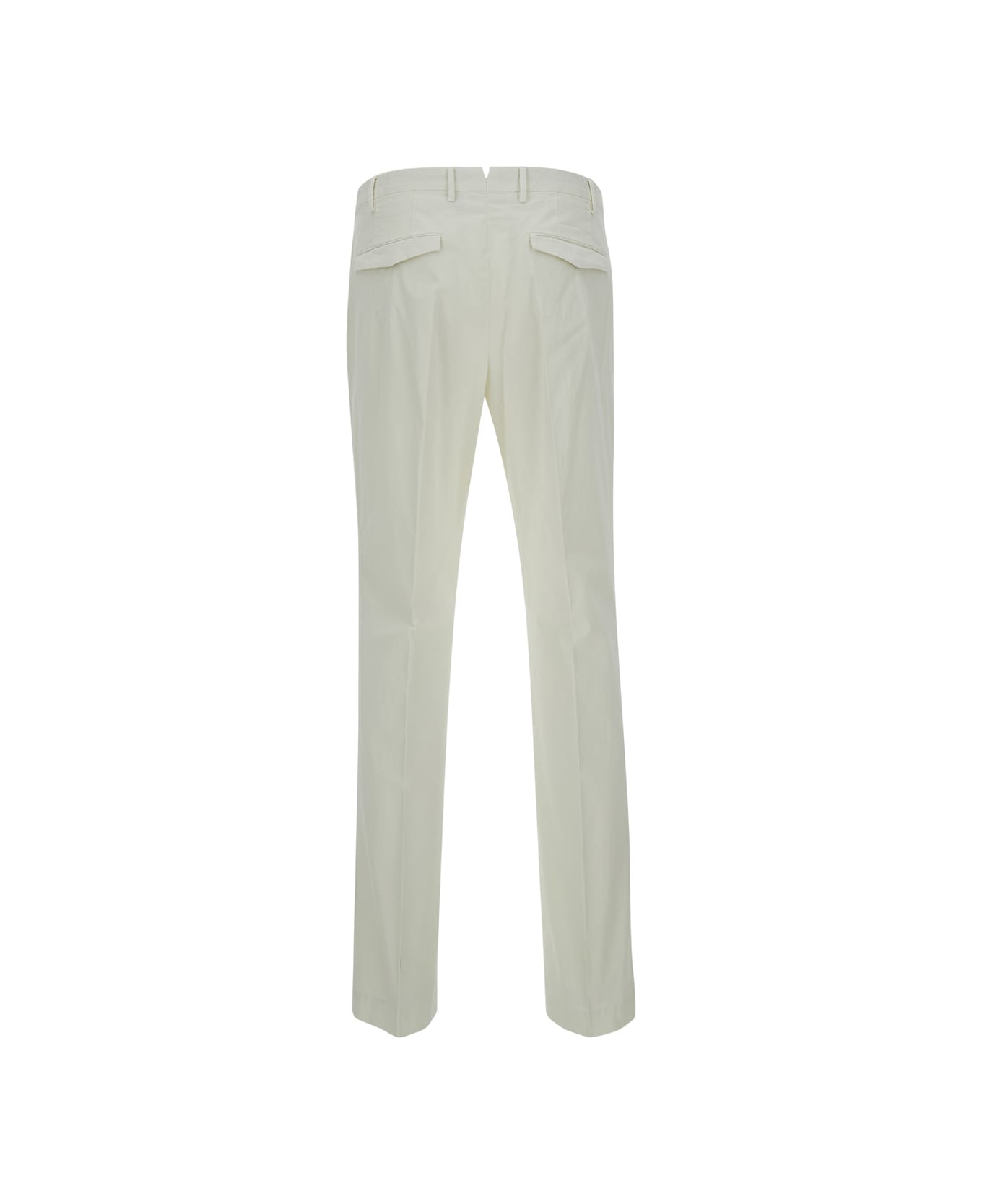 PT01 Sartorial Slim Fit White Trousers In Cotton Blend Man - White