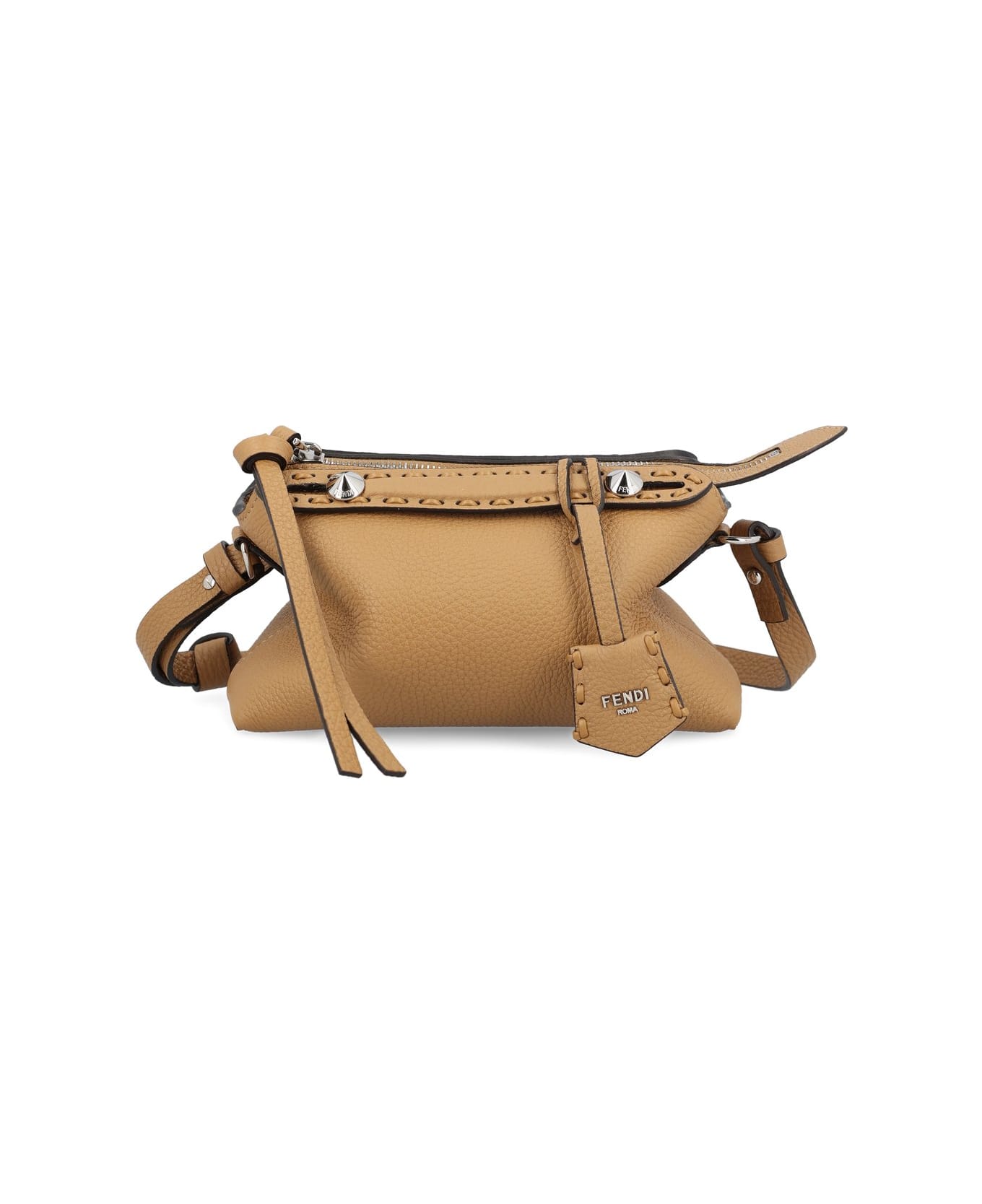 Fendi By The Way Soft Mini Selleria Shoulder Bag - Emr Cappuccino Palladio