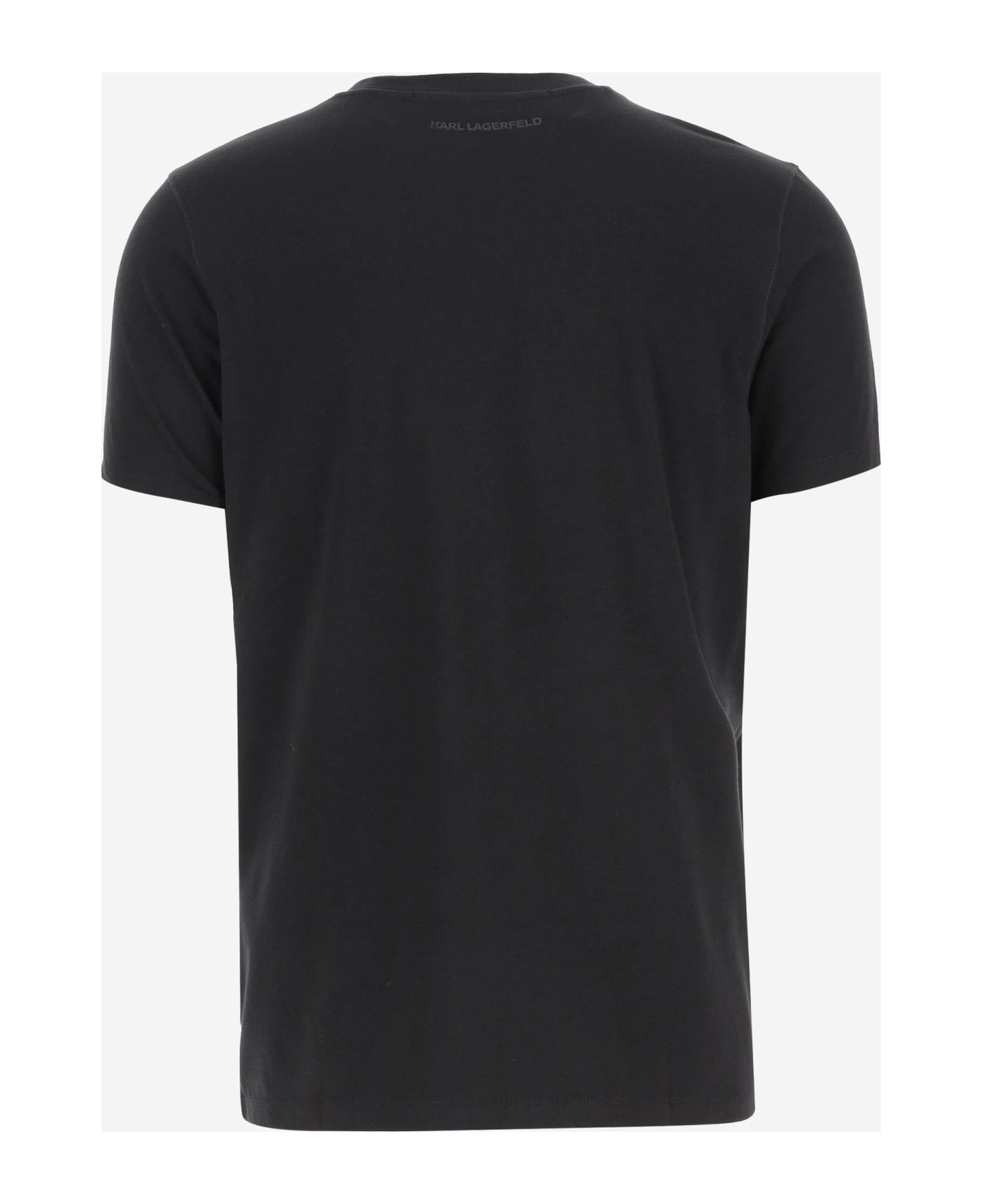 Karl Lagerfeld Stretch Cotton T-shirt With Logo - Black シャツ
