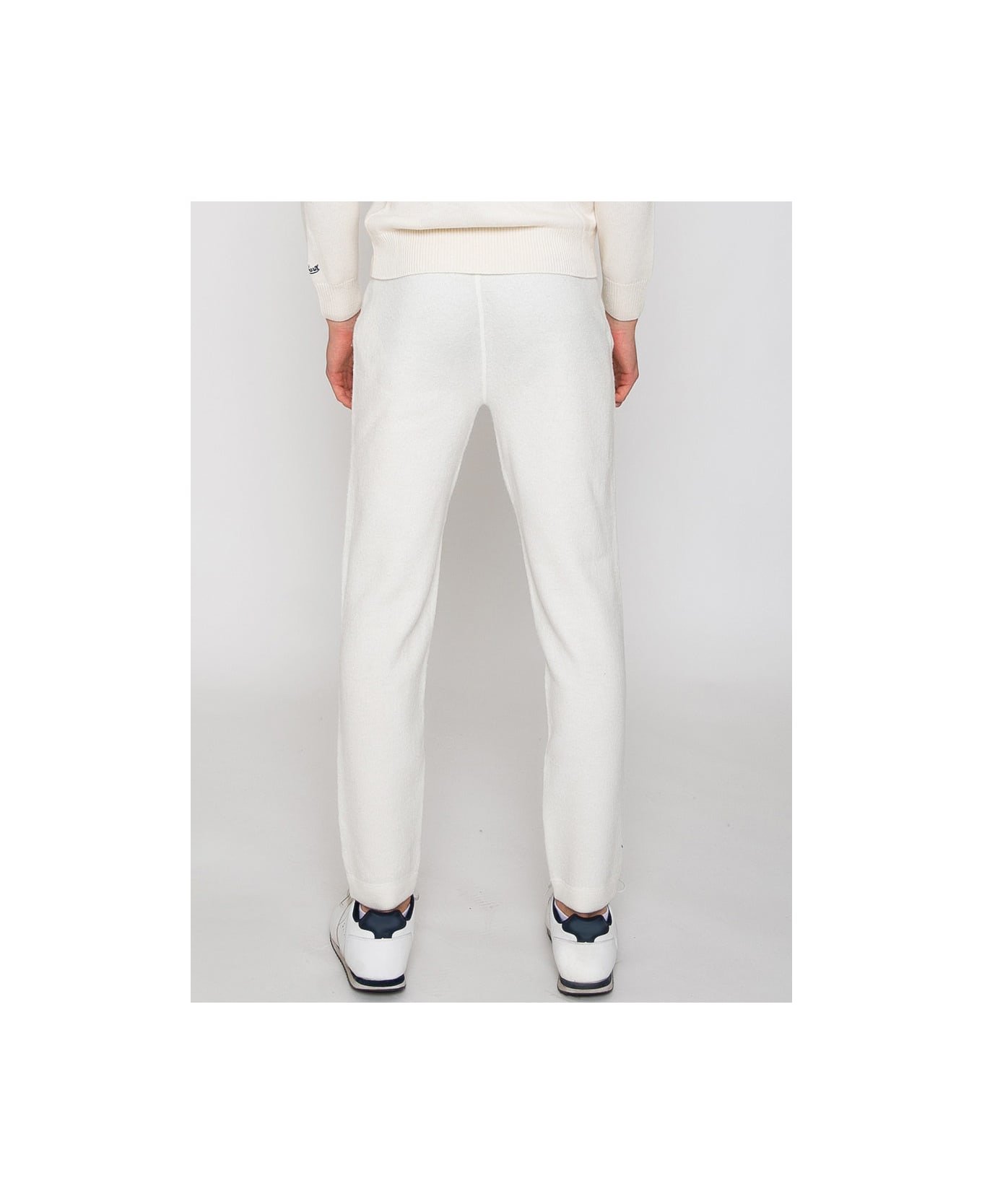 MC2 Saint Barth Track Knitted Sweatpants With Pockets - WHITE
