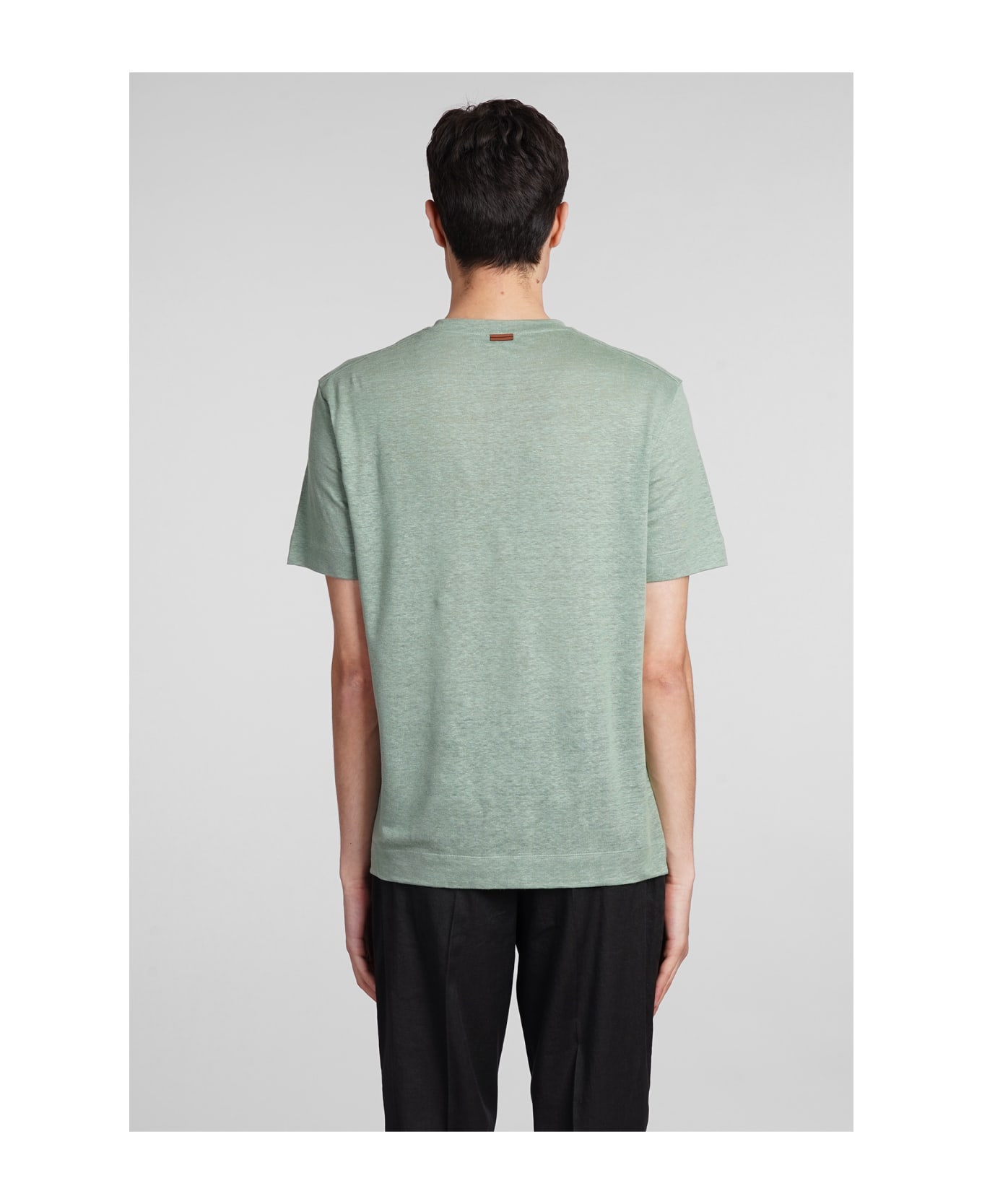 Zegna T-shirt In Green Linen - green シャツ
