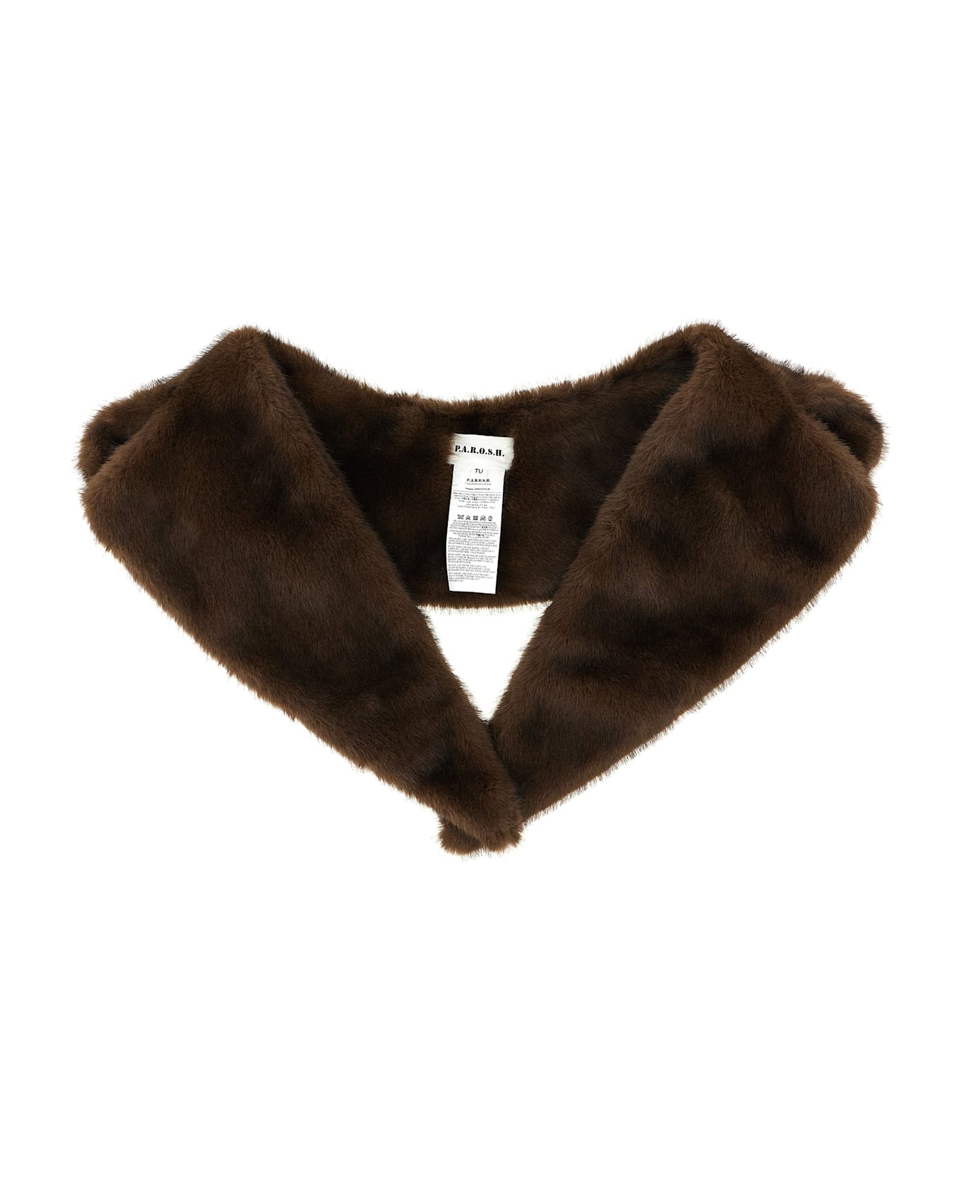 Parosh Eco Fur Neck - Brown