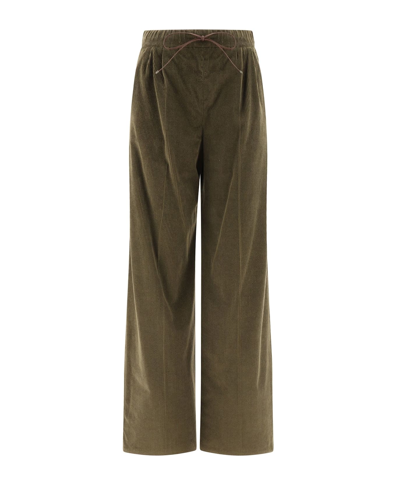 Max Mara Lerici Corduroy Drawstring Trousers - Green