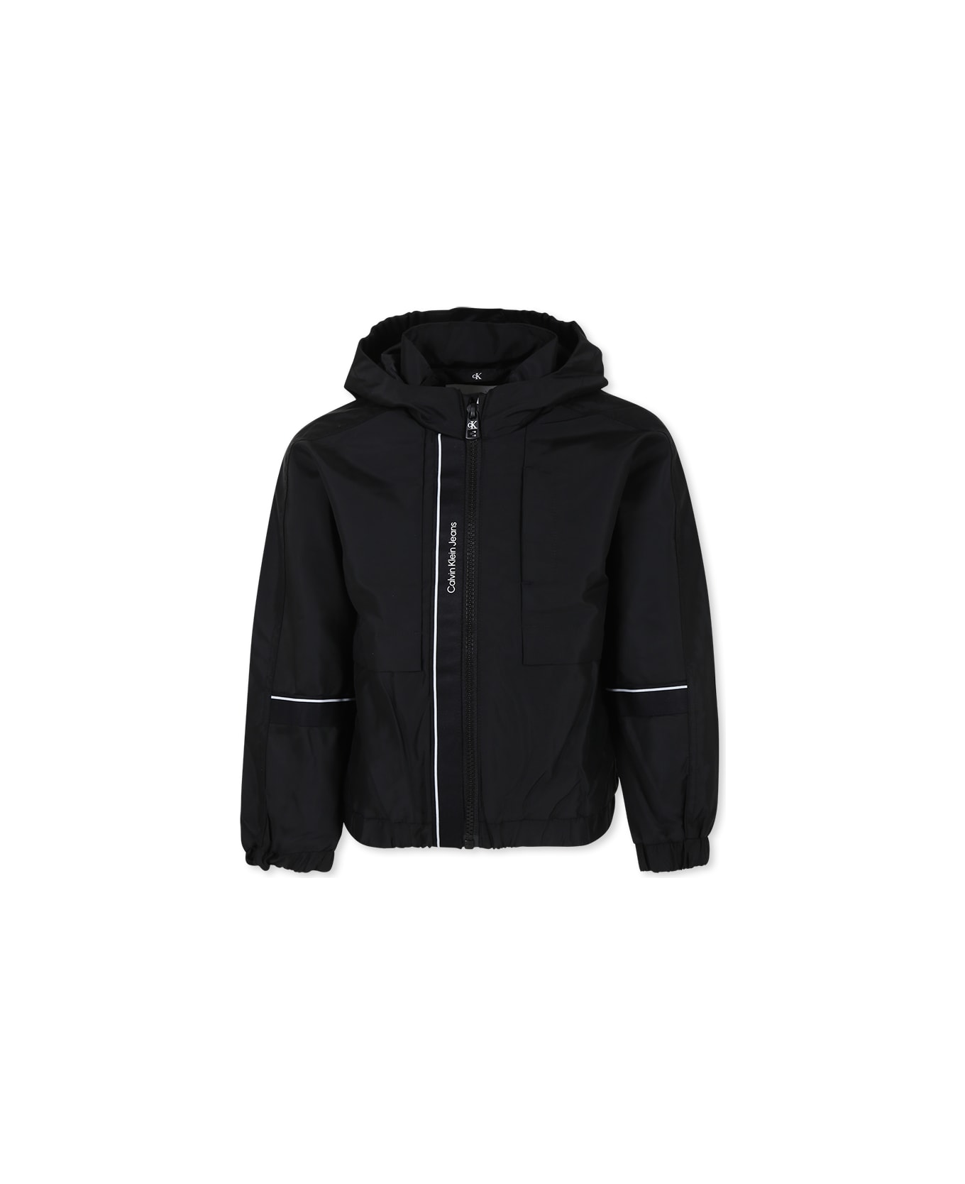 Calvin Klein Black Windbreaker For Boy With Logo - Black