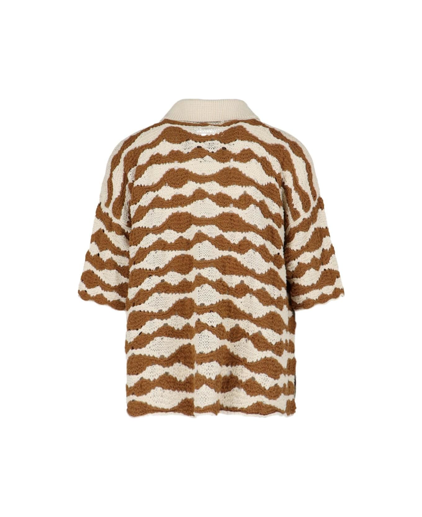 Bonsai Knitted Shirt - Beige ニットウェア