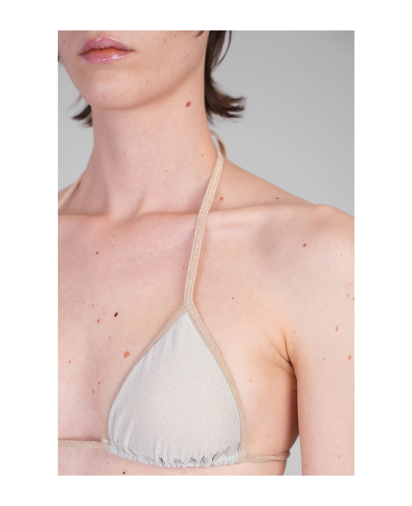 MC2 Saint Barth Leah String Beachwear In Silver Viscose - silver