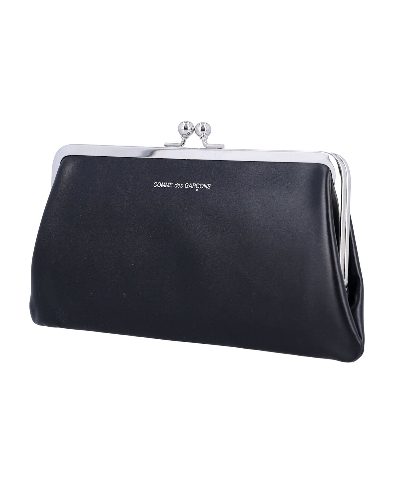 Comme des Garçons Wallet Logo-printed Kiss-clasp Purse - Black