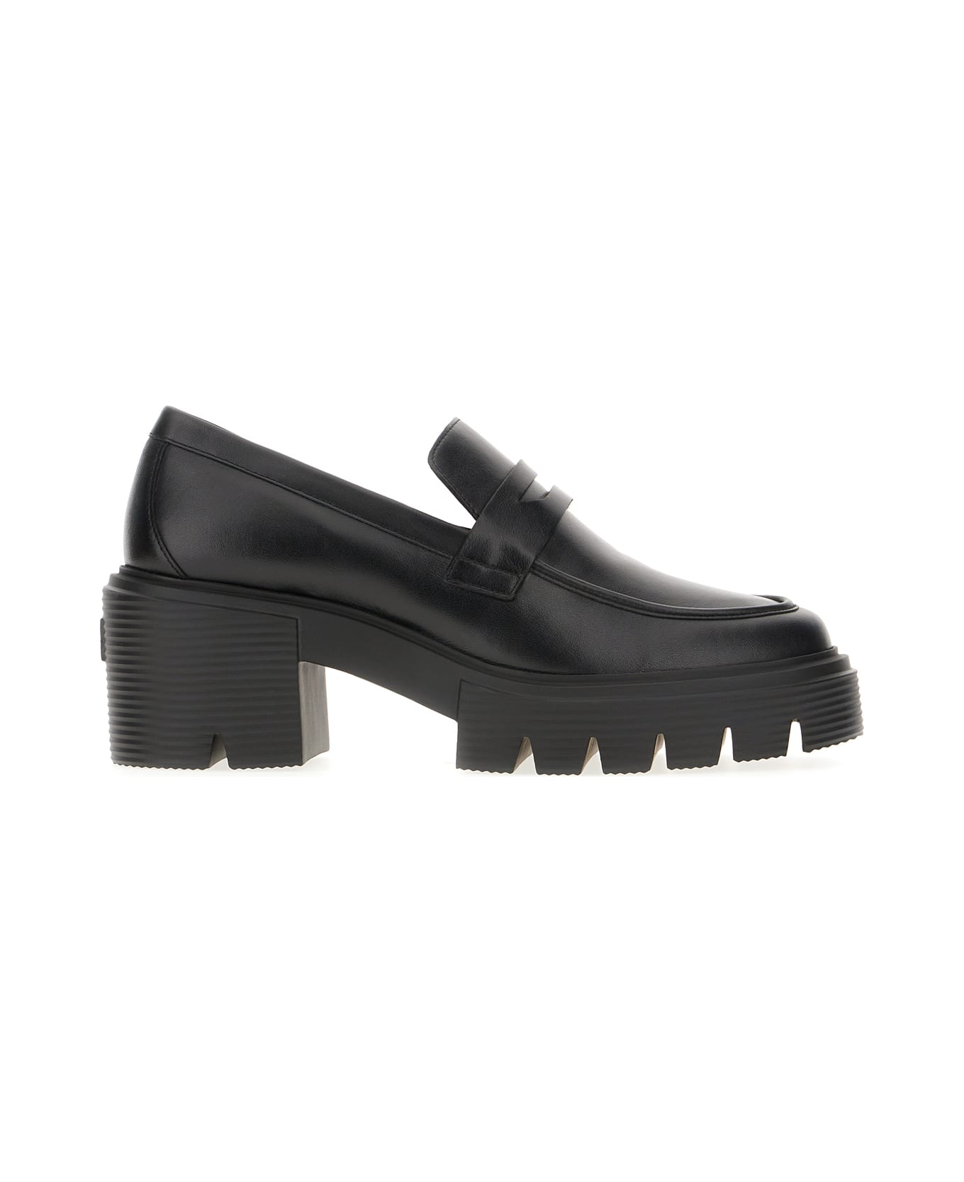 Stuart Weitzman Black Leather Soho Loafers - BLK