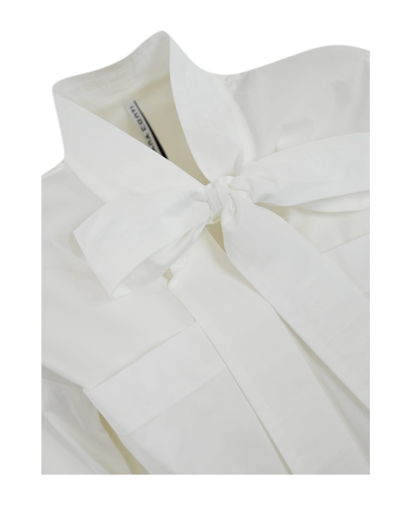Liviana Conti Kimono Blouse With Cotton Bow - Bianco