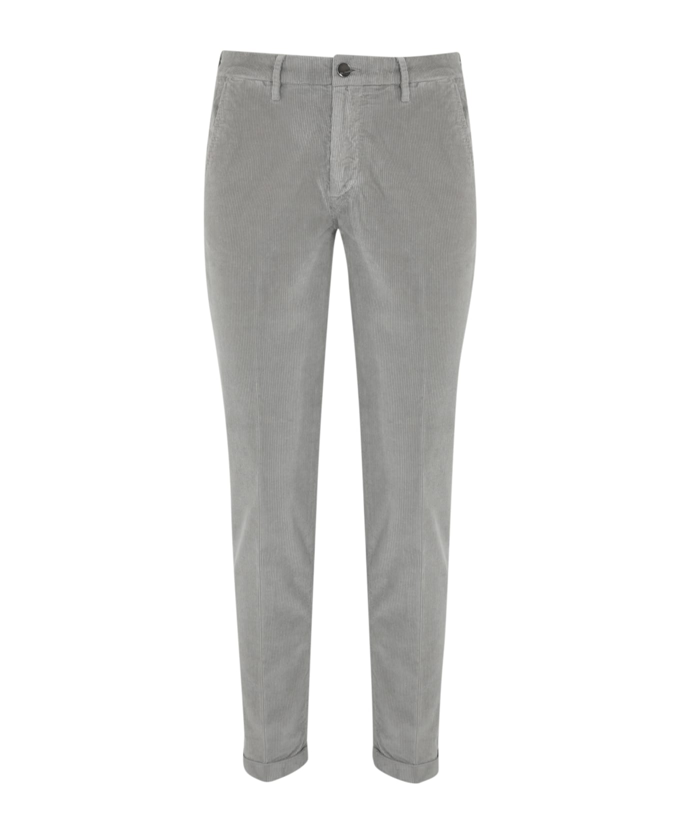 Re-HasH Mucha Chino Trousers In Corduroy - Grigio