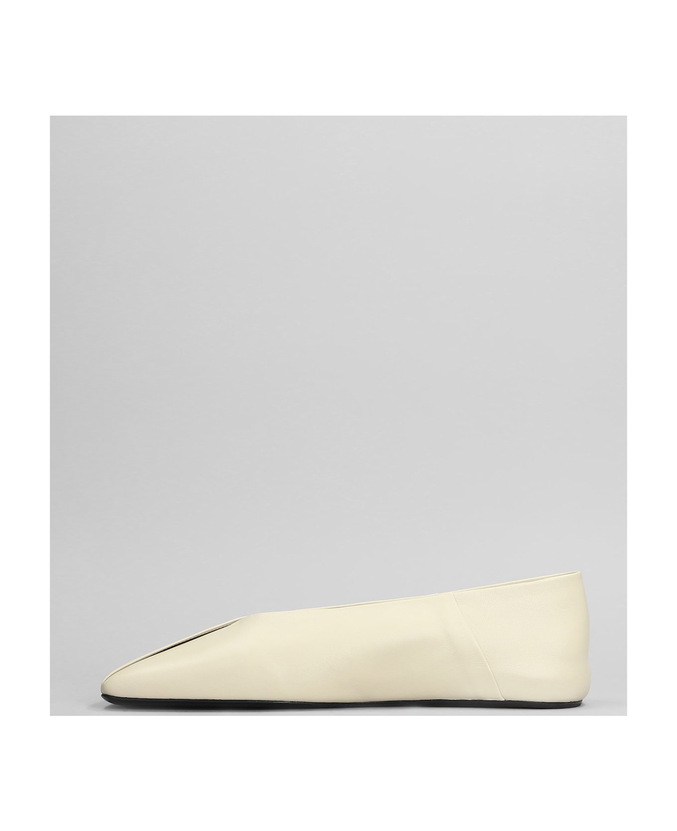 Jil Sander Ballet Flats In Beige Leather - beige